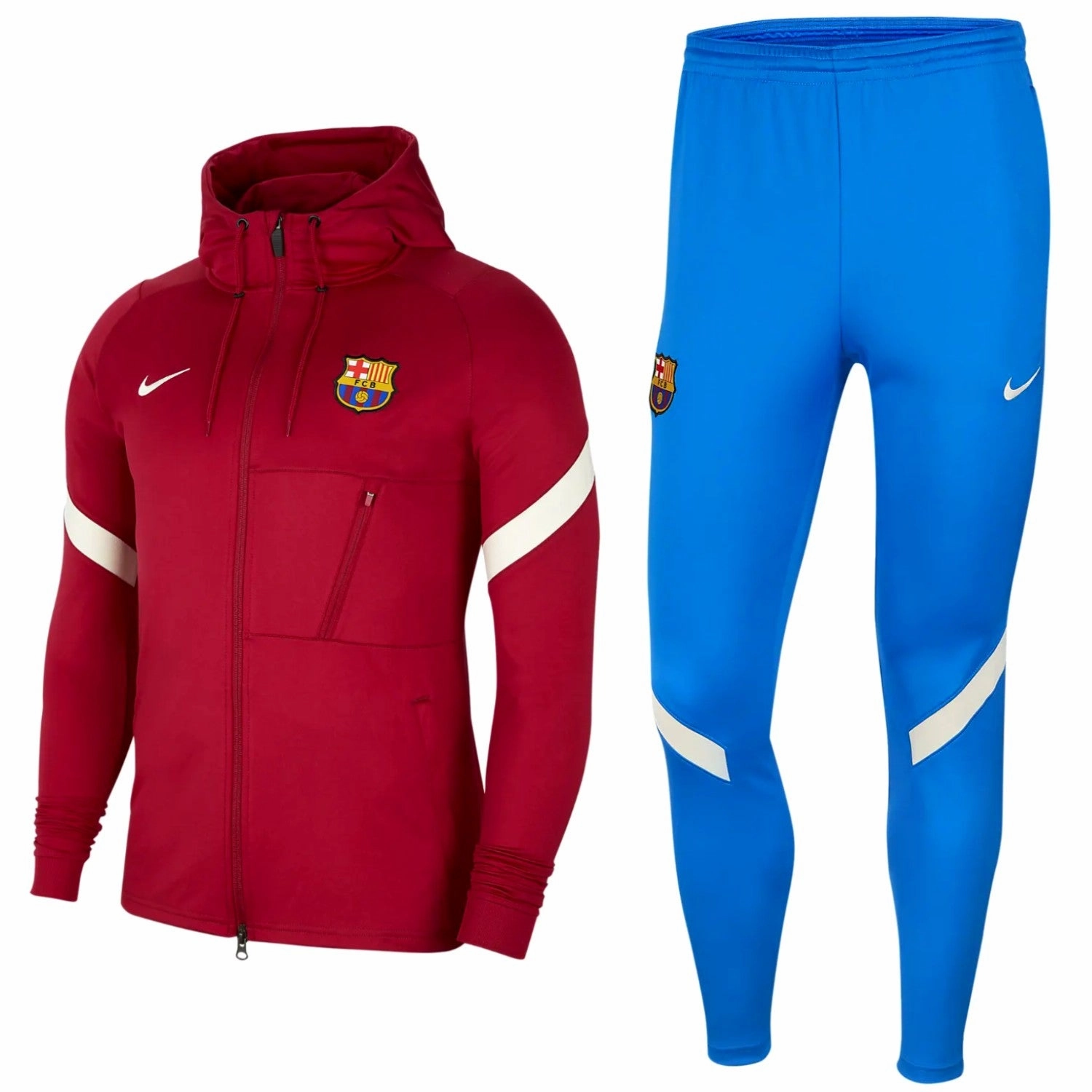 discount store advertising venue FC Barcelona hooded presentation soccer tracksuit 2021/22 - Nike