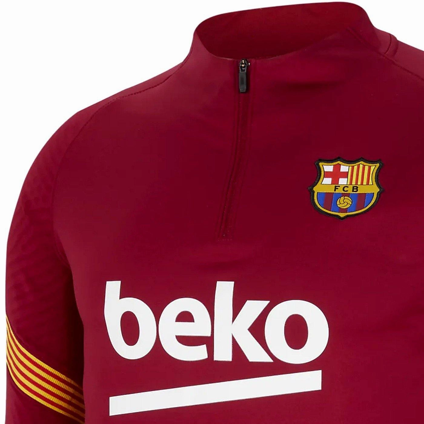 TearResistant Reinforcement NonRestrictive FC Barcelona soccer training technical tracksuit 2020/21 - Nike