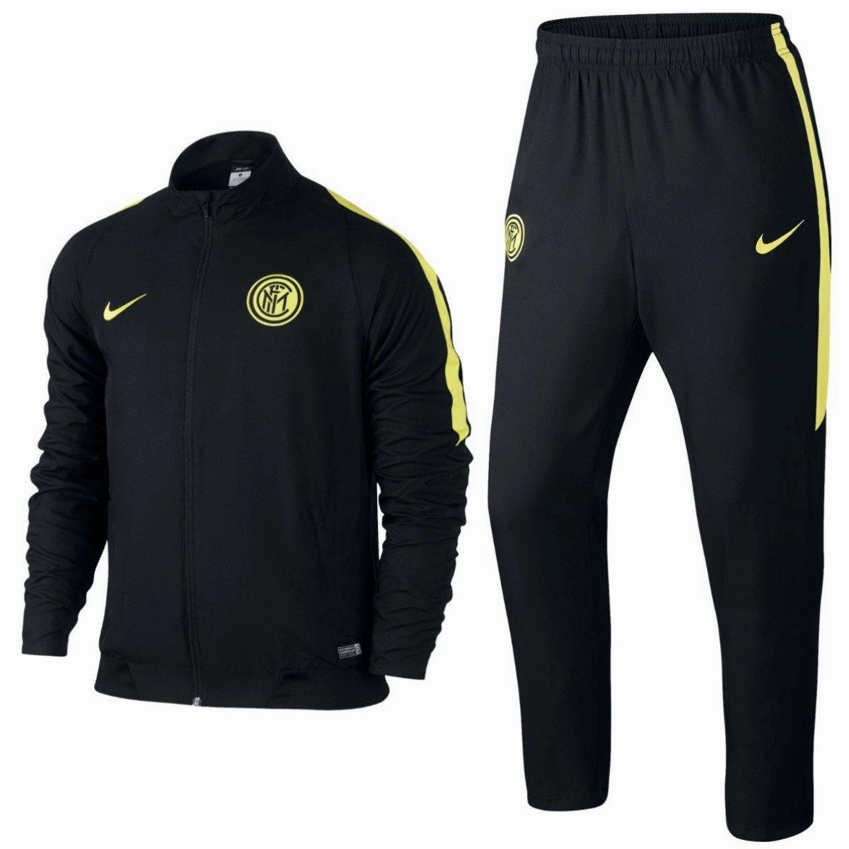 Travel Wear Body Mapping Engineering Fc Inter Black Presentation Soccer Tracksuit 2015/16 - Nike
