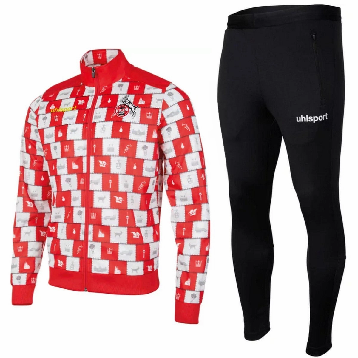 Windproof Chest Panel FC Koln (Cologne) Carnival training presentation tracksuit 2021 - Uhlsport