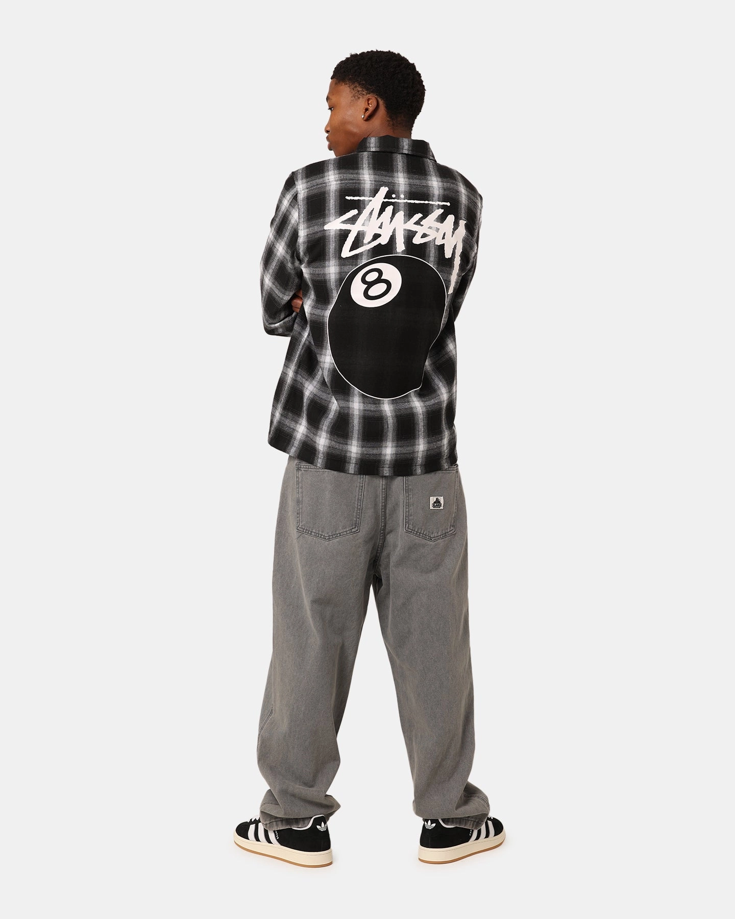 Waterproof Zippers Support Stussy 8 Ball Checkered Zip Jacket Black