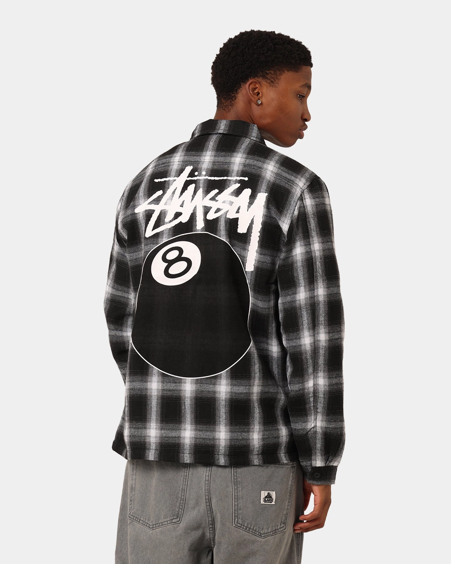 Stussy 8 Ball Checkered Zip Jacket Black QuickDryFabric Ergonomic Cut
