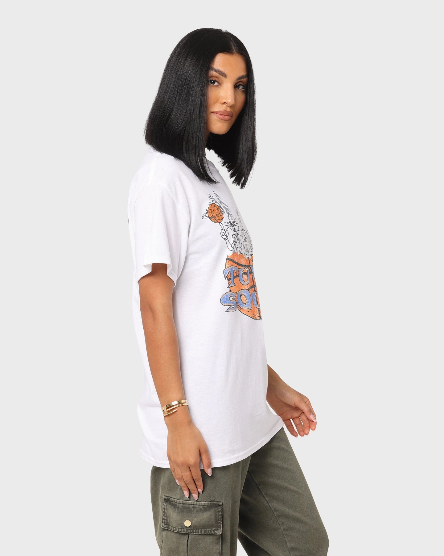 Breathable knit Cozy Comfort Look Space Jam Basketball T-Shirt White