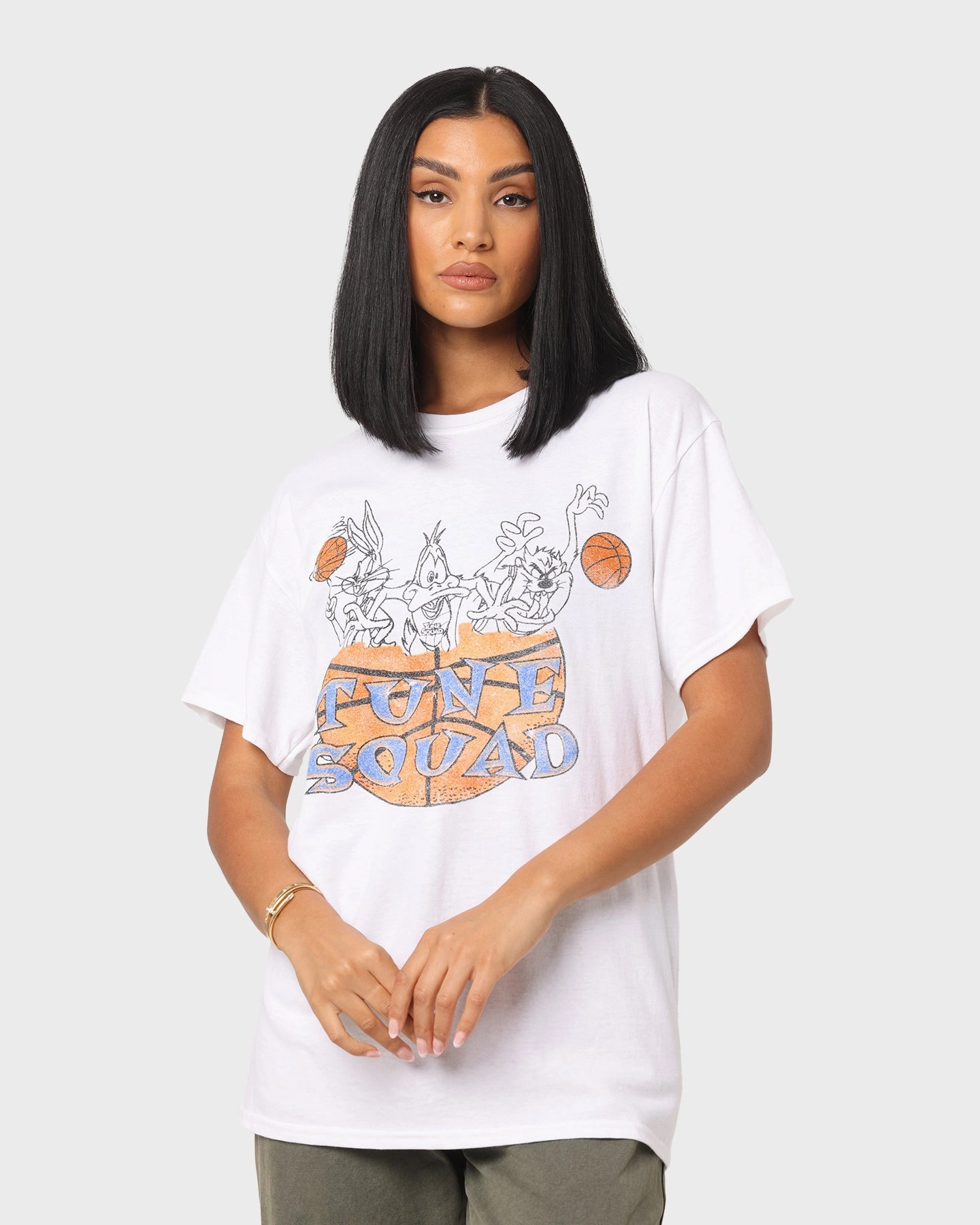 All-day style Bold Look Space Jam Basketball T-Shirt White