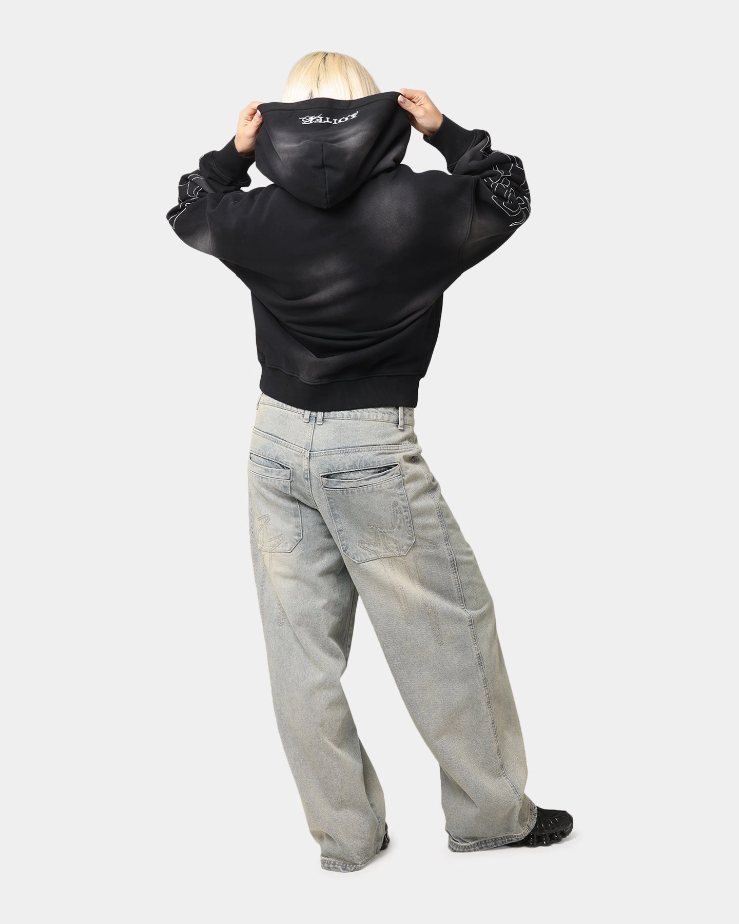 Low Impact Processing Loiter Atmosphere Full Zip Hoodie Vintage Black