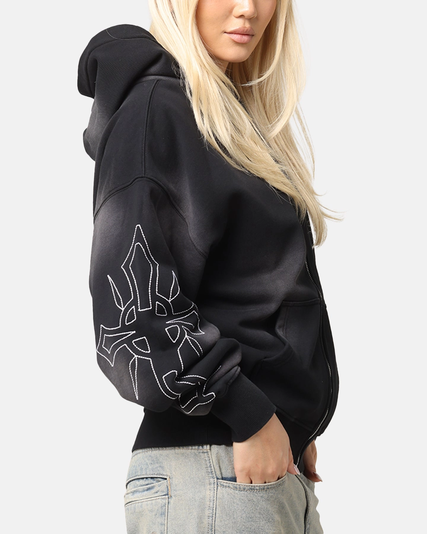cool-toned Fox like Loiter Atmosphere Full Zip Hoodie Vintage Black