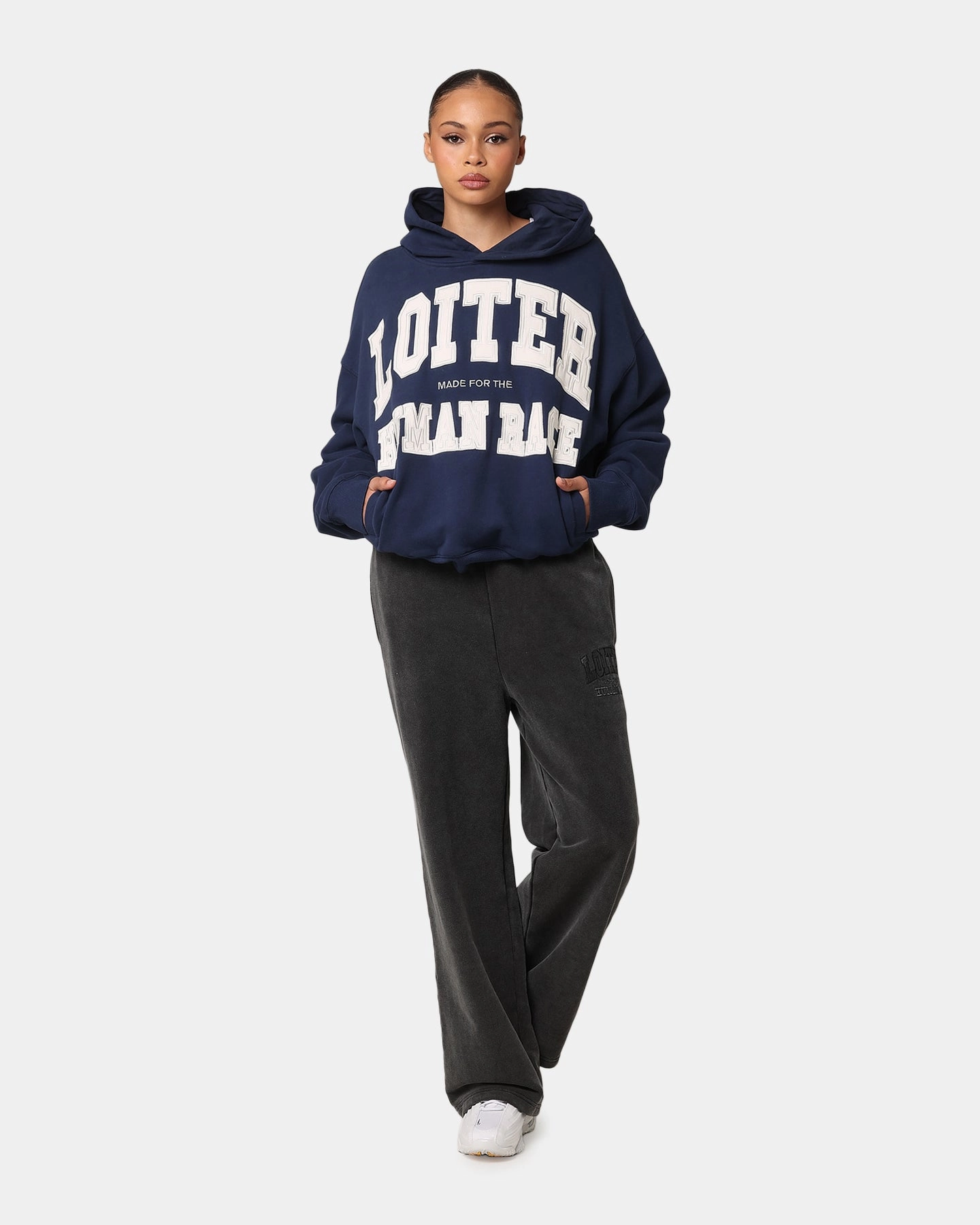 Loiter College Dropout Hoodie Navy Philanthropy