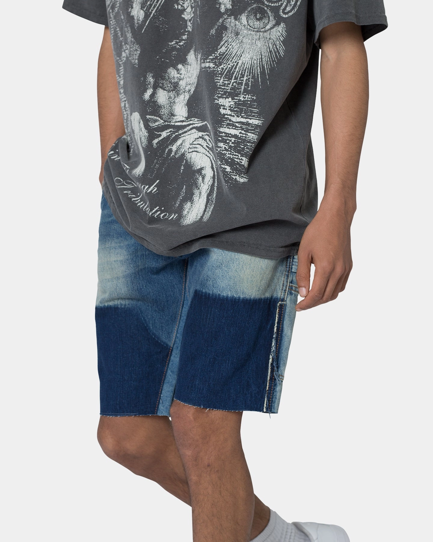 Workout Ready Design Easy Care Material MNML R118 Denim Shorts Blue