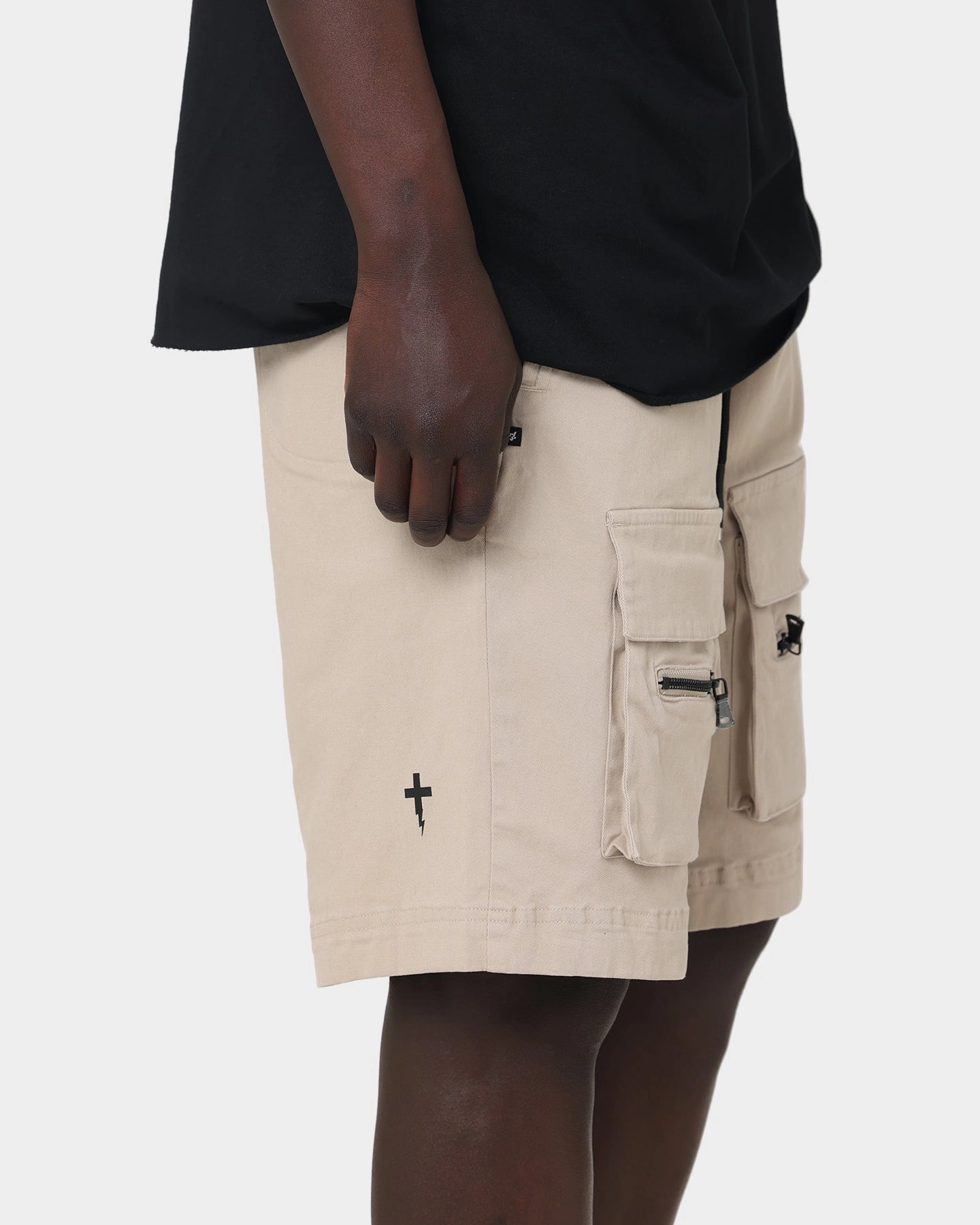 Eco friendly materials Adjustable Waistband The Anti Order Centurion Cargo Shorts Bone