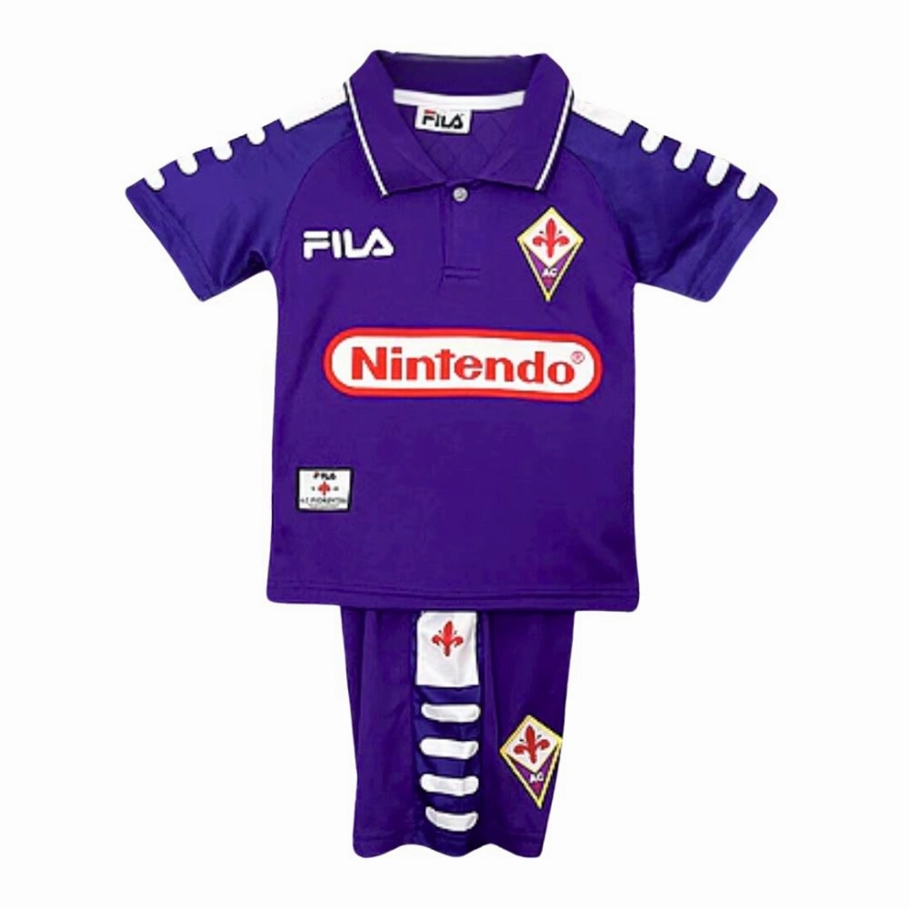 Fiorentina 1998 Home Jersey Kids Retro Double Layered Thermal Insulation Oversized Silhouette