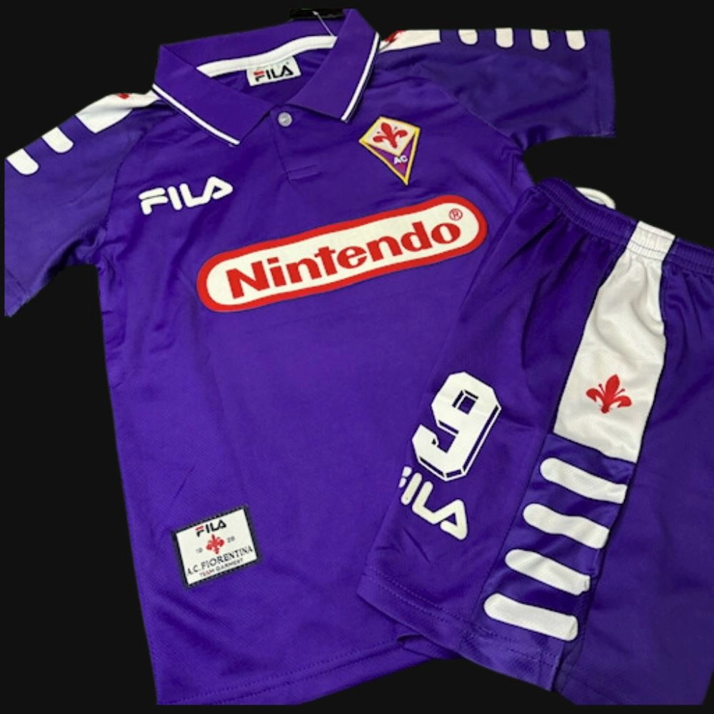 Hydrophobic Finish Fiorentina 1998 Home Jersey Kids Retro