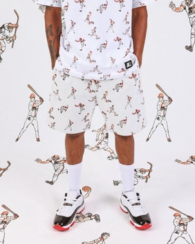 Starter Sports Stars Track Shorts Pepper Grey Hidden Storage Compartment Anti Odor