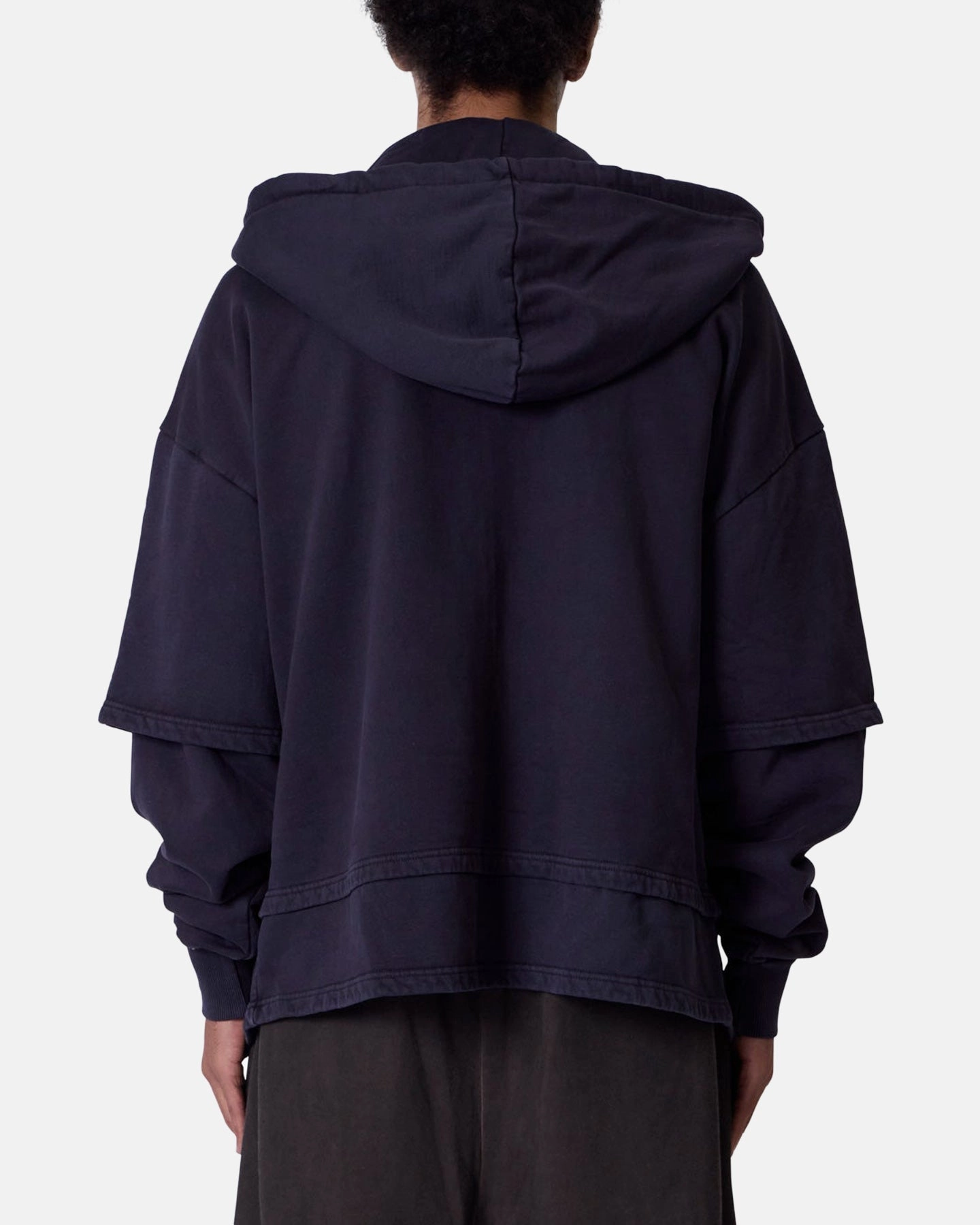 MNML Double Layer Zipper Sweater Washed Black kids Secure Storage