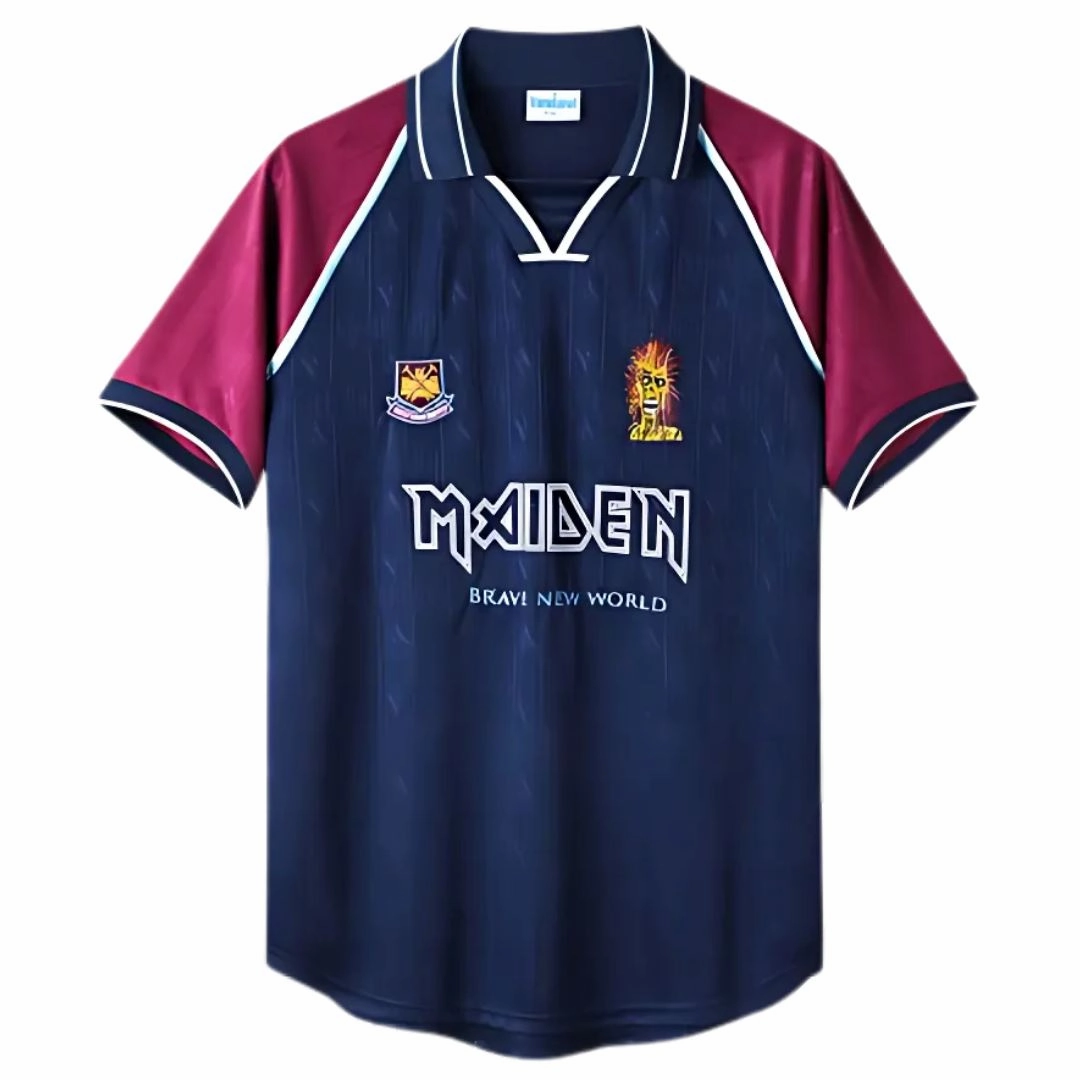 Iron Maiden X West Ham 1999/2001 Home Shirt Moisture Management System Vented Panels