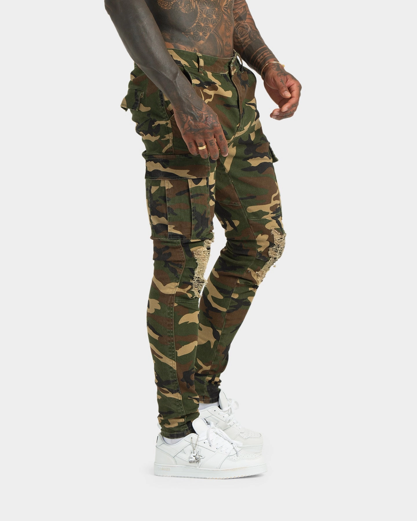 XXIII Sergeant Camo Ripped Jeans Camo Basic Layers Everyday Outdoor Enthusiast Vibrant