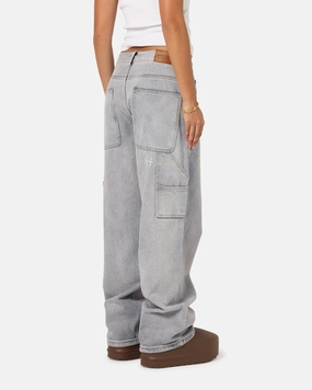 Neutral Fabric Smart Casual Athlete Fit Saint Morta Amplus Vintage Jeans Washed Purple