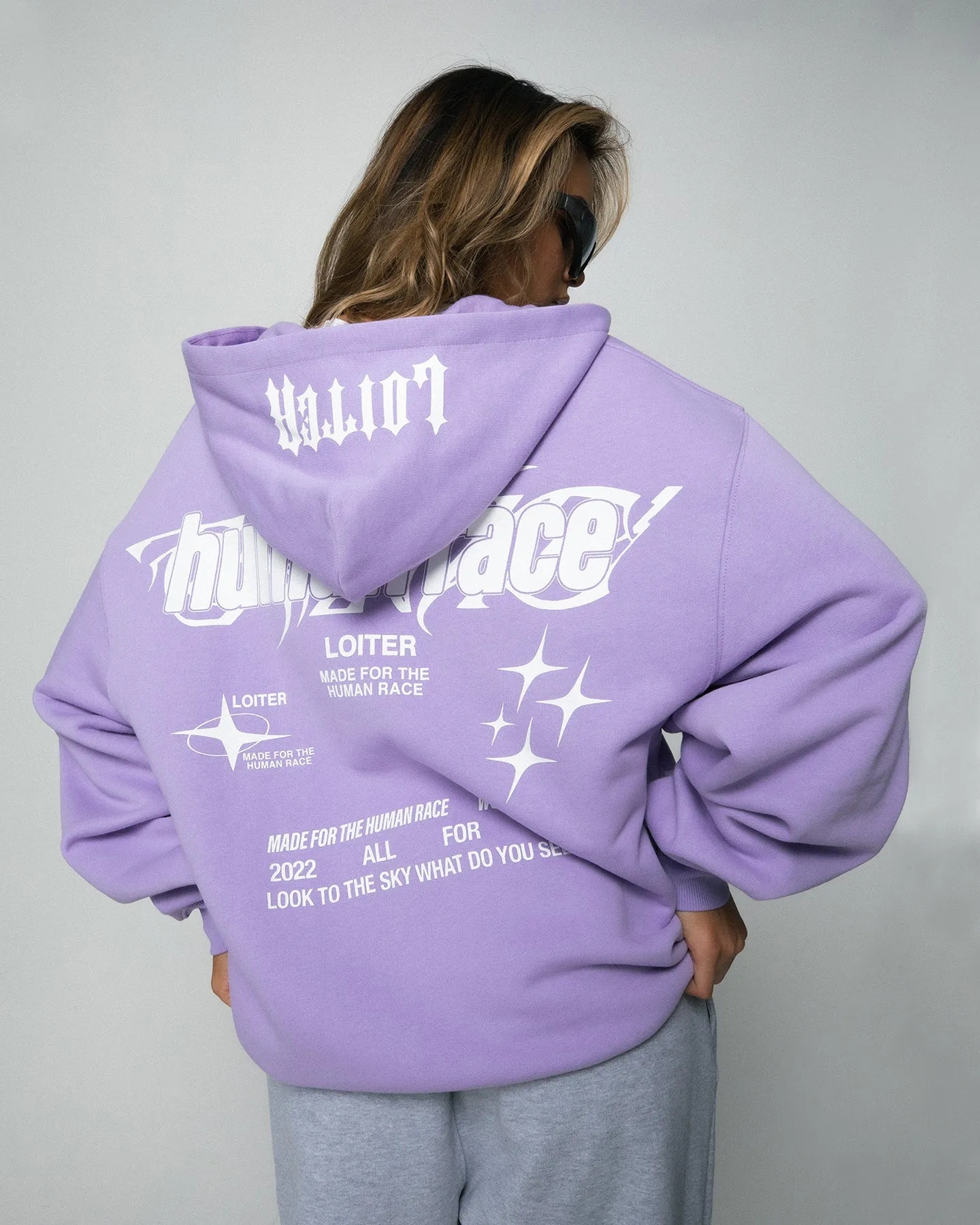 solo travel Loiter Rave Zip Hoodie Lilac