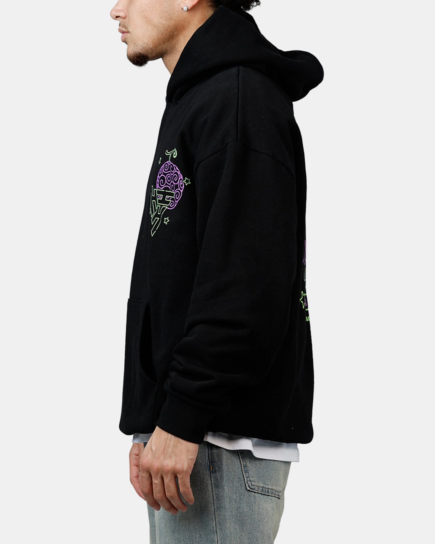popular in Asia Hypland X One Piece Neon Gomu Hoodie Black