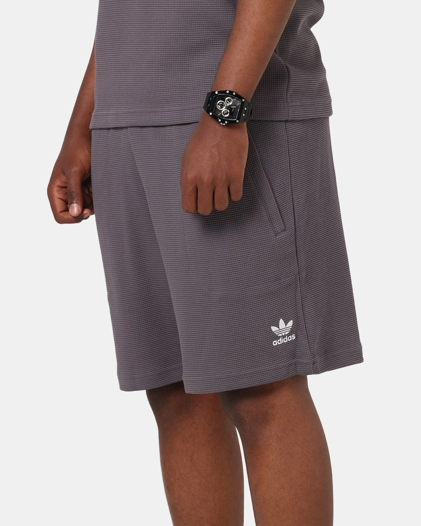 Adidas Trefoil Essentials Waffle Shorts Grey Strata Anti Static Treatment agriculture industry