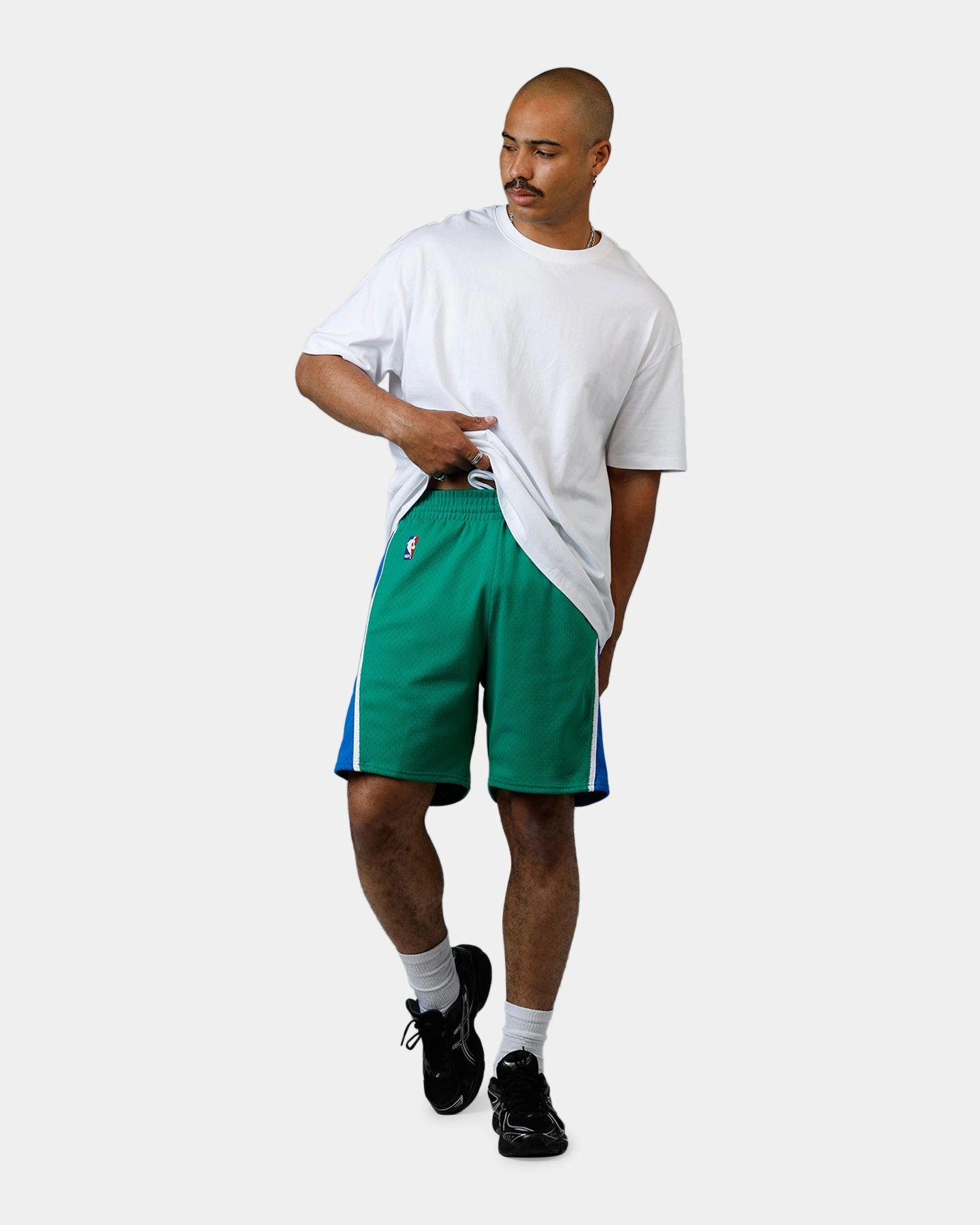 Mitchell & Ness Dallas Mavericks 2004 Swingman Shorts Green/Blue fishing outfit Anti Friction Seams