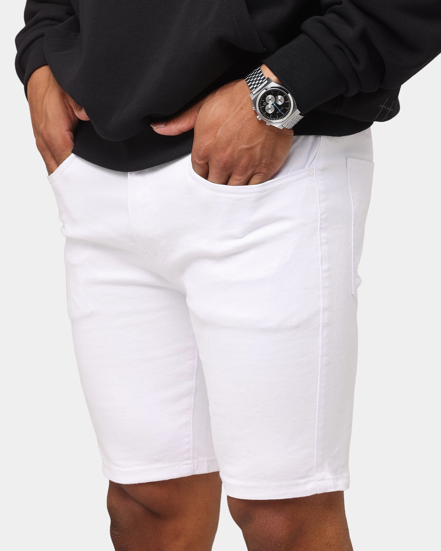 Tactile Feedback Loops School Uniform Saint Morta Dynasty Denim Shorts White