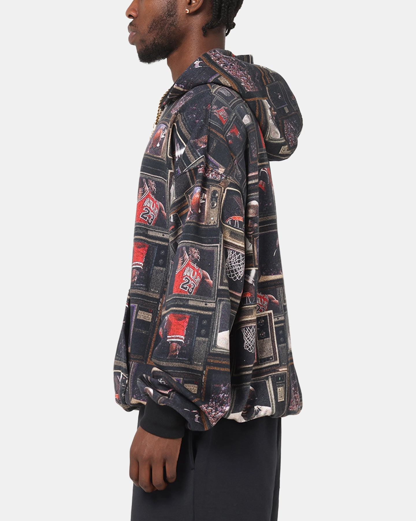 Jordan Brooklyn Fleece Printed Hoodie Black/Sail Sleepwear Sustainable Manufacturing