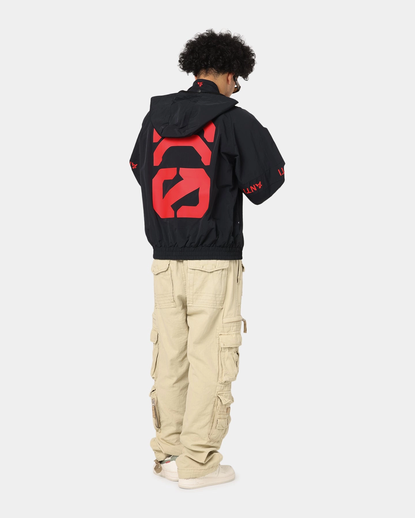 The Anti Order Faction Technical Windbreaker Jacket Black/Red Weatherproof Zippers