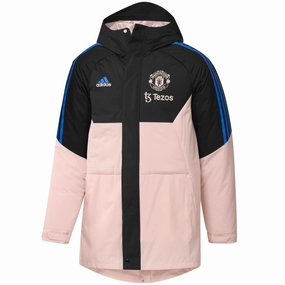 Style Statement Manchester United Soccer parka down jacket 2023 pink/black - Adidas