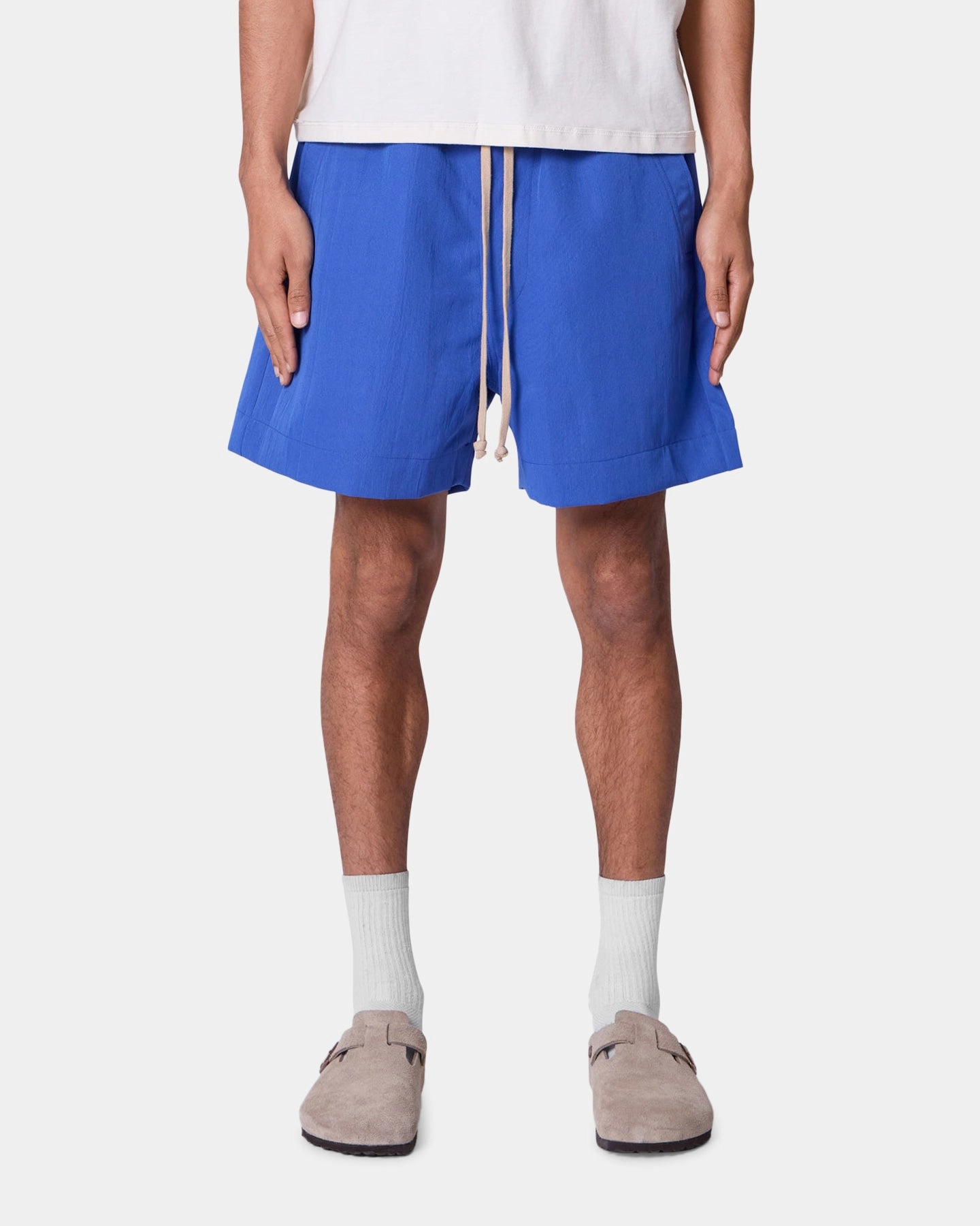 Wind Resistant Material Simple Cut MNML Weimar Shorts Blue