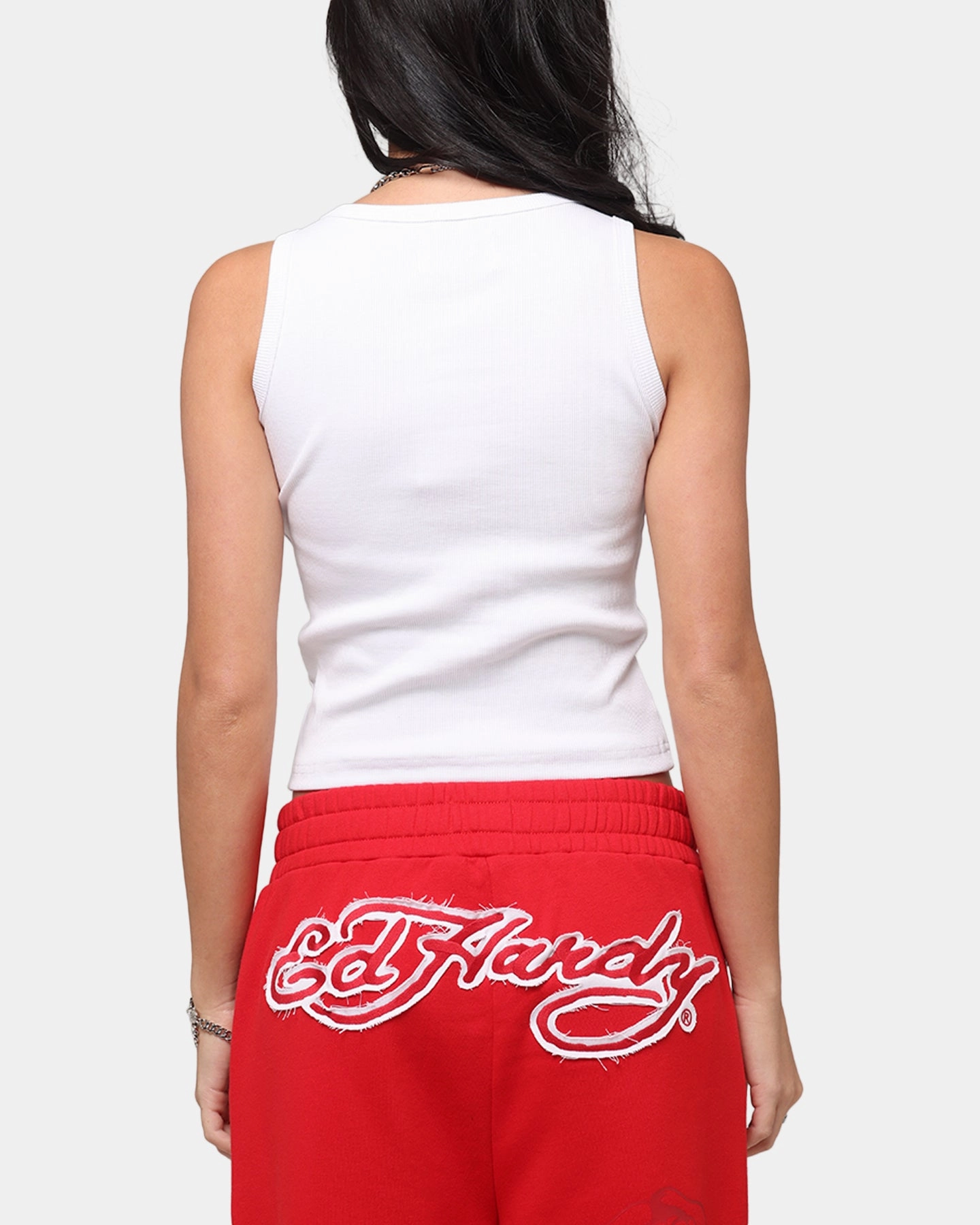 easy to repair Ed Hardy Women's Rose Tank Top White