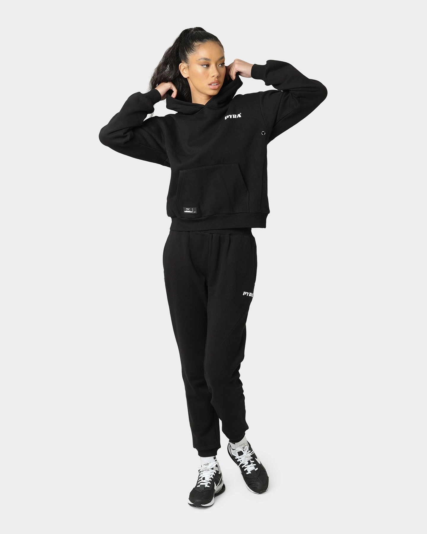 Danger Reinforced Shoulder Panels PYRA Women's Optimism Hoodie Black/White