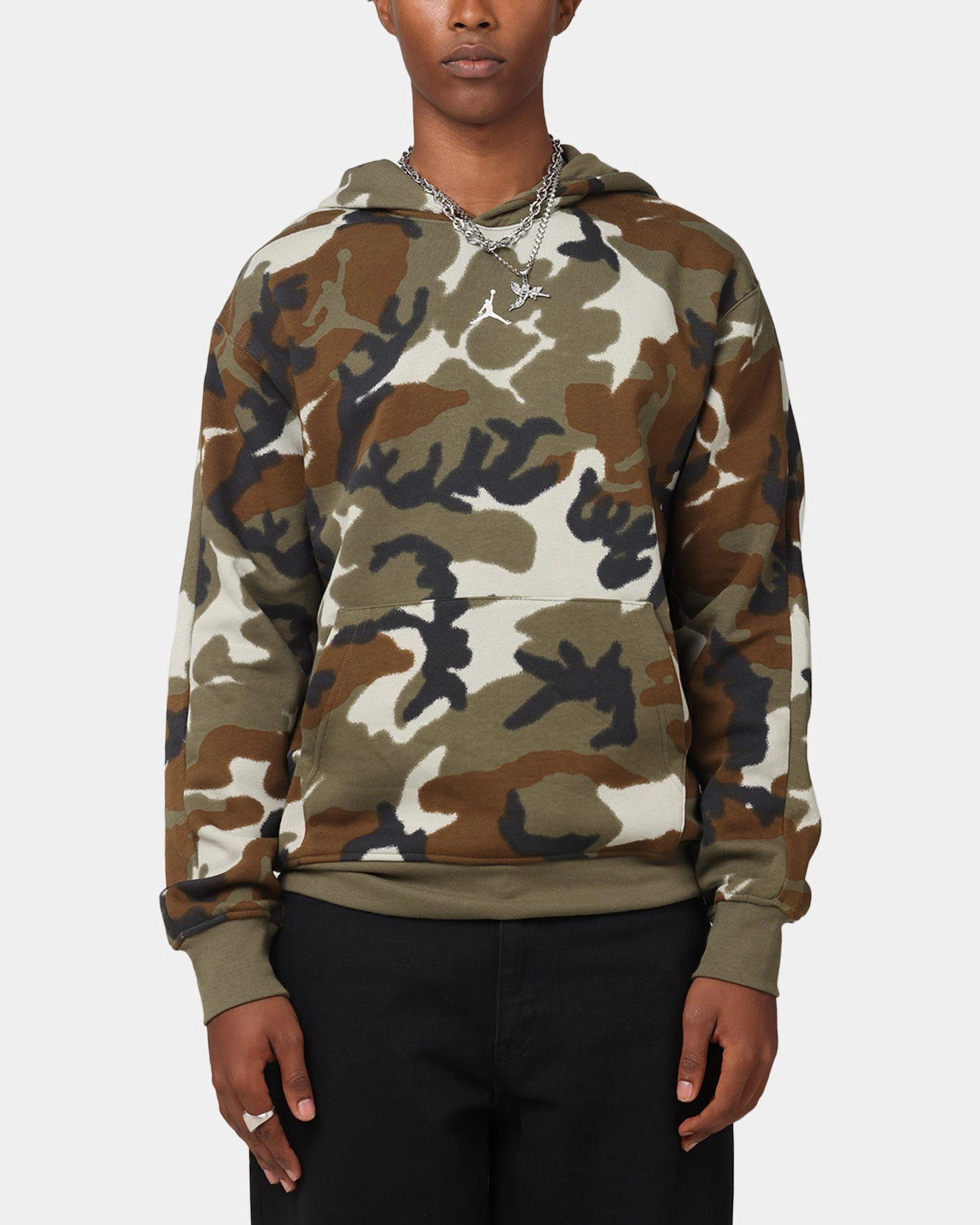 Jordan Jumpman MVP Statement Camo Pullover Hoodie Light Olive Recycled Material