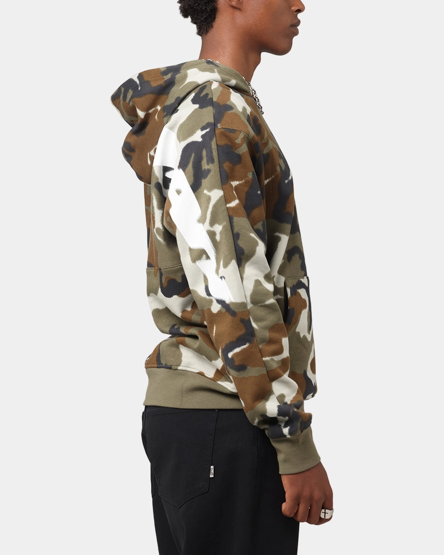 Zipper Closure Barbecue wear Jordan Jumpman MVP Statement Camo Pullover Hoodie Light Olive