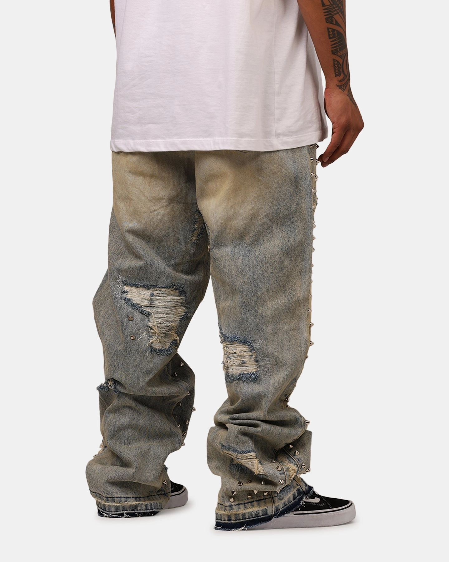 Stain Release Finish Warm Weather Style MNML Ultra Baggy Emo Denim Jeans Blue