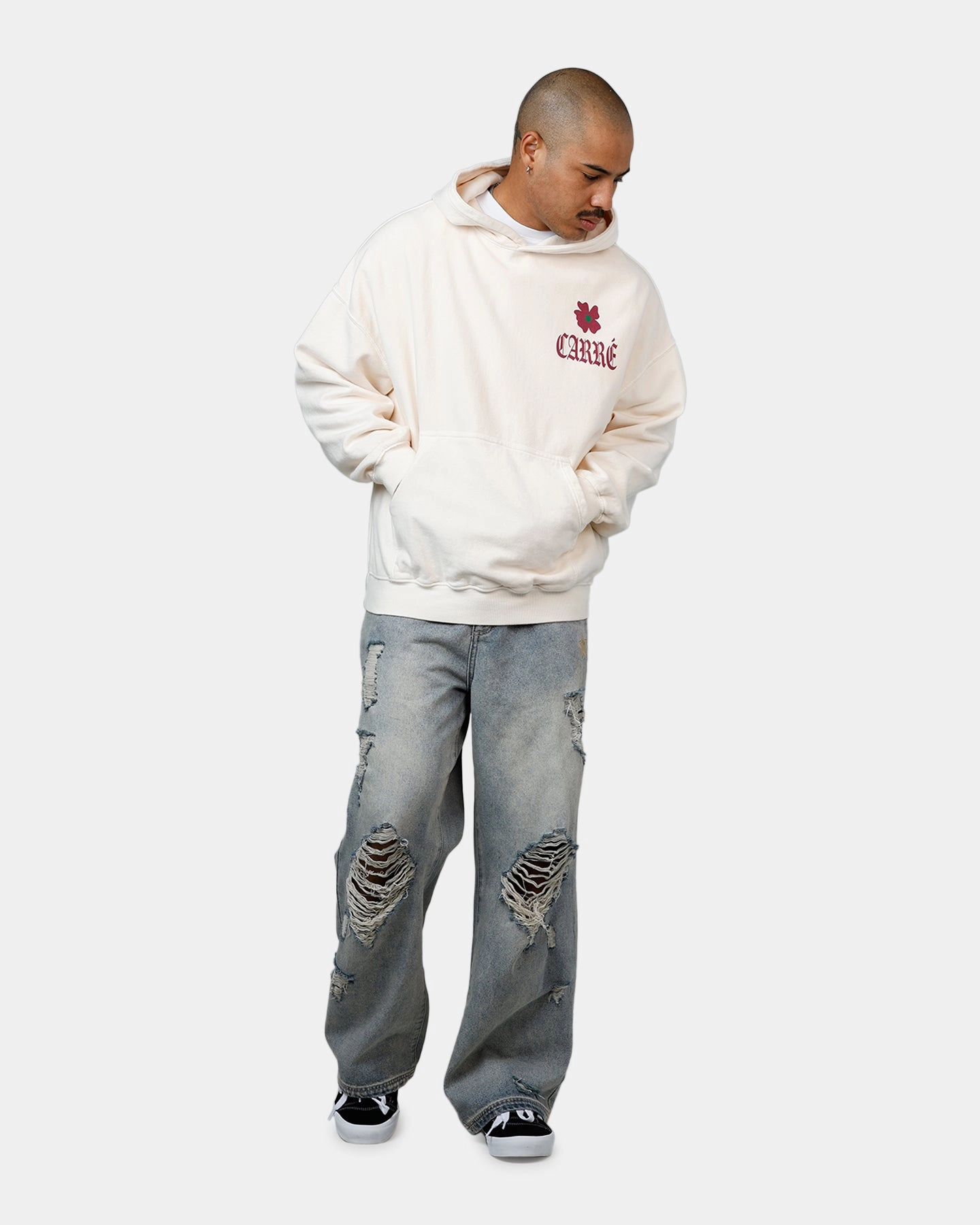 Youth Wind Barrier Carre Eternal Garden Premium Hoodie Off White