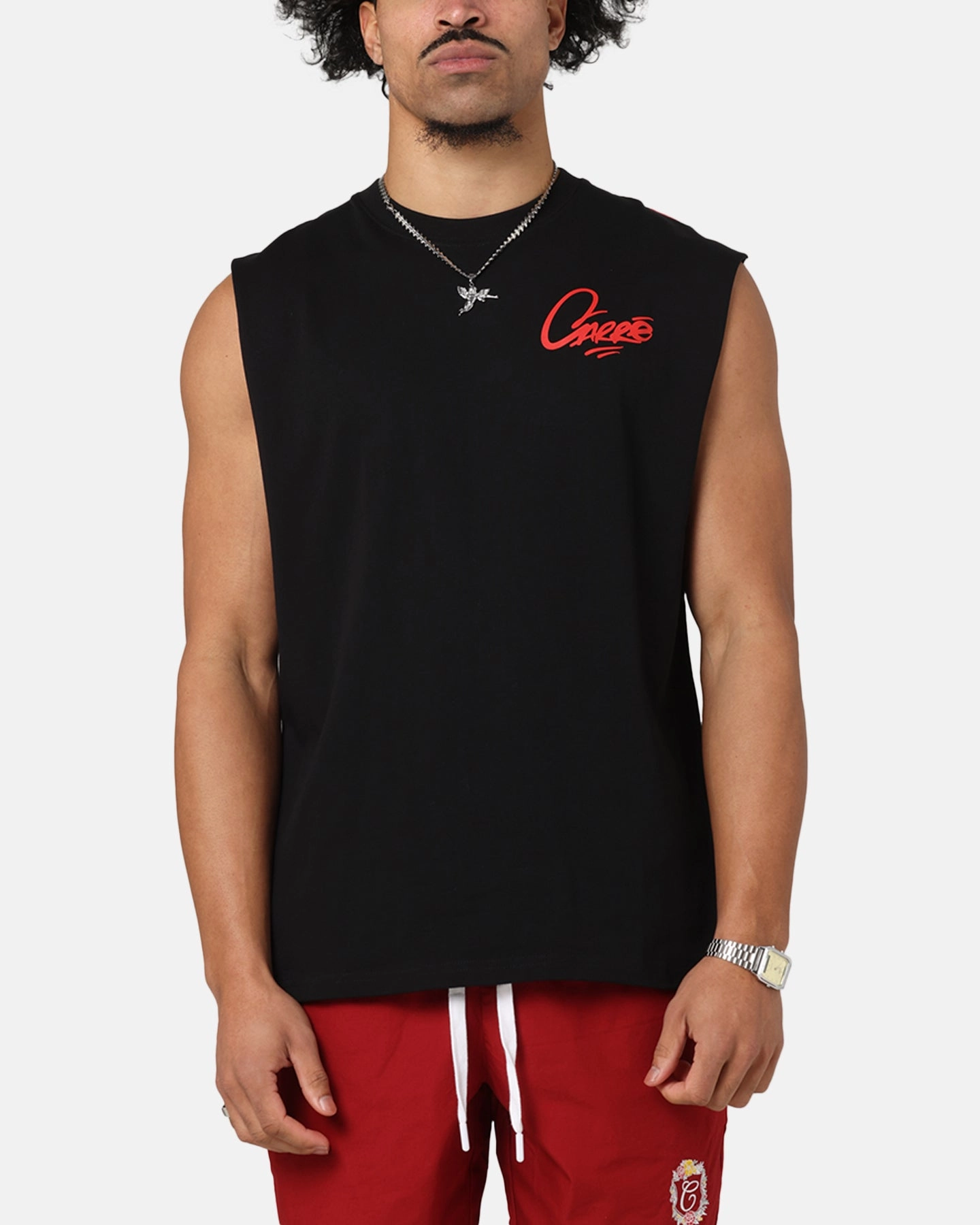 Carre Graffiti Muscle T-Shirt Black/Red Relaxed Torso Fit