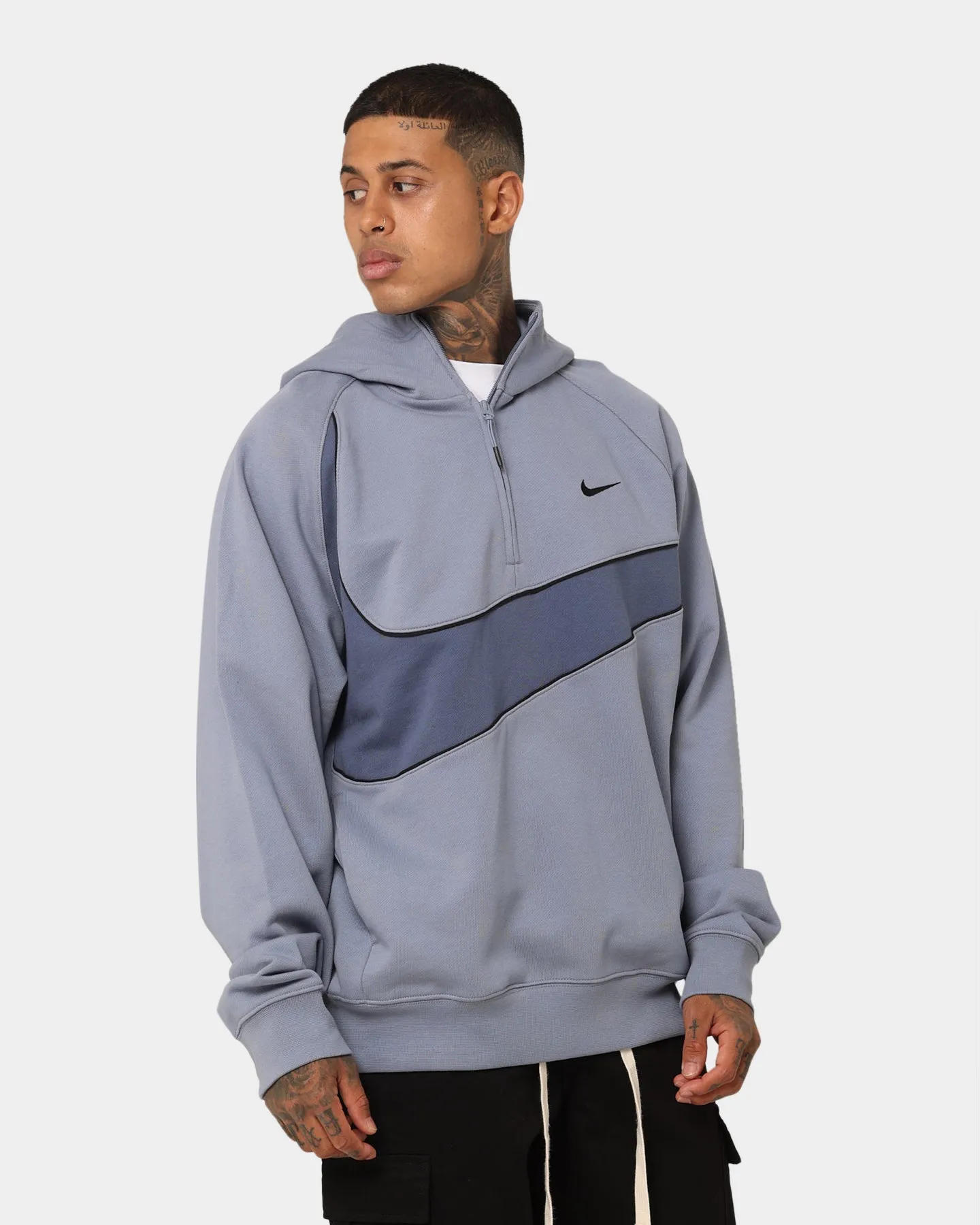 Revolutionize Appointment Nike Swoosh Fleece Half Zip Hoodie Ashen Slate