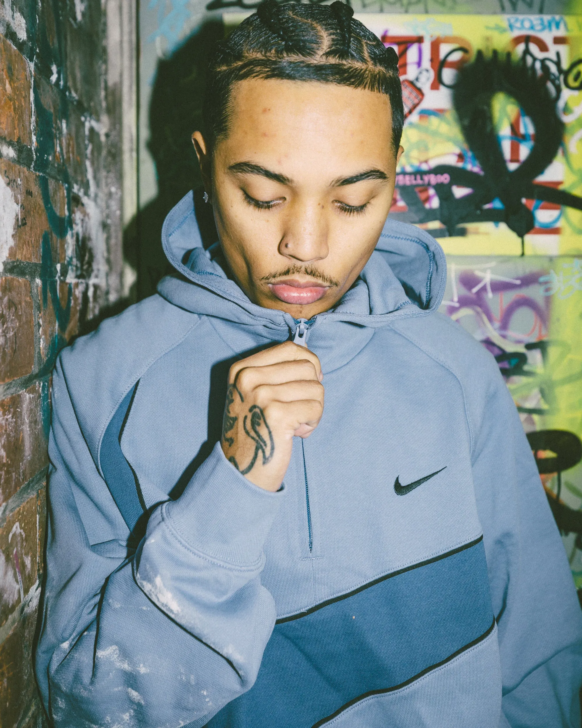 Grade Philanthropy Nike Swoosh Fleece Half Zip Hoodie Ashen Slate