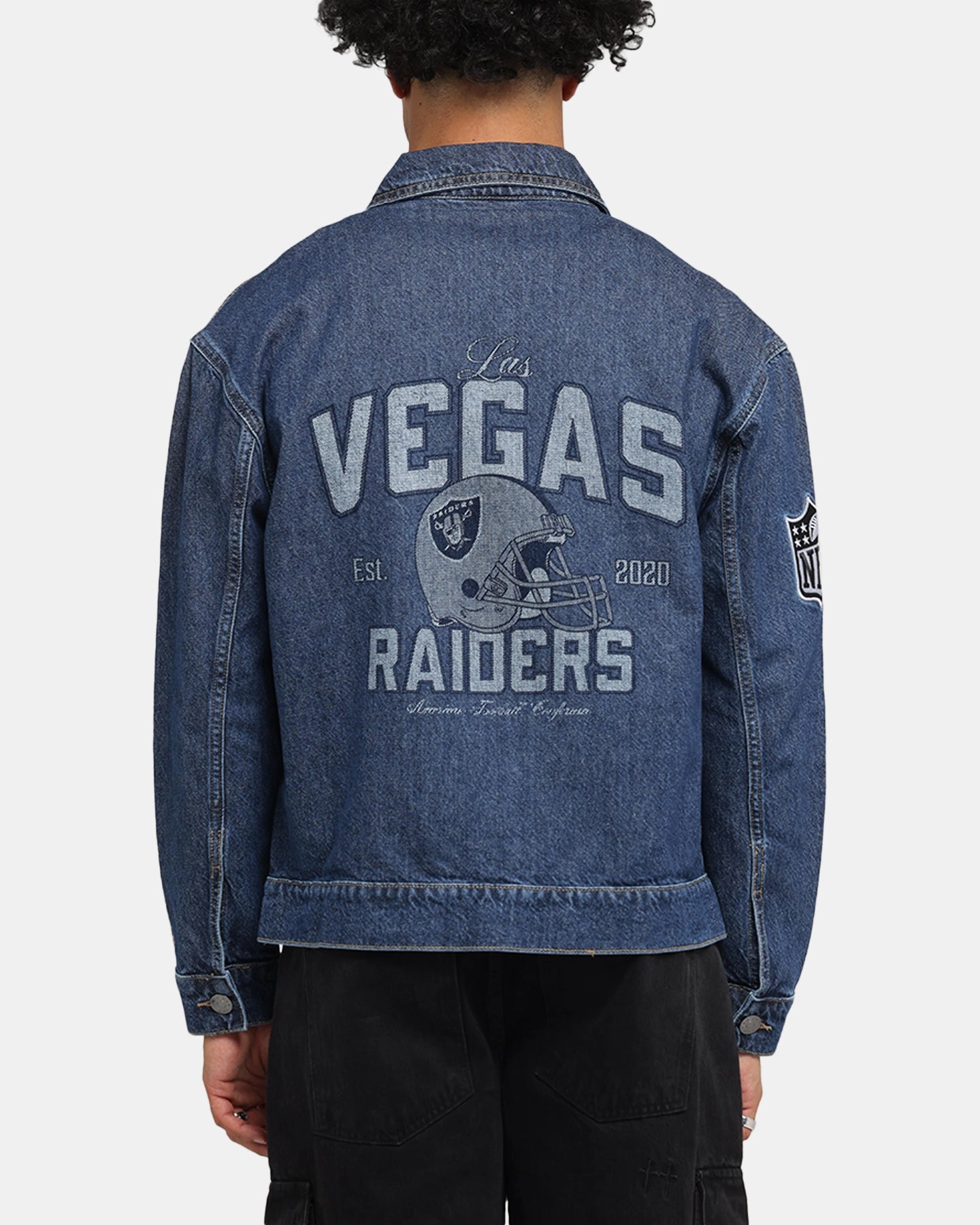 suitable for water sports Skill New Era Las Vegas Raiders NFL Denim Jacket Dark Blue