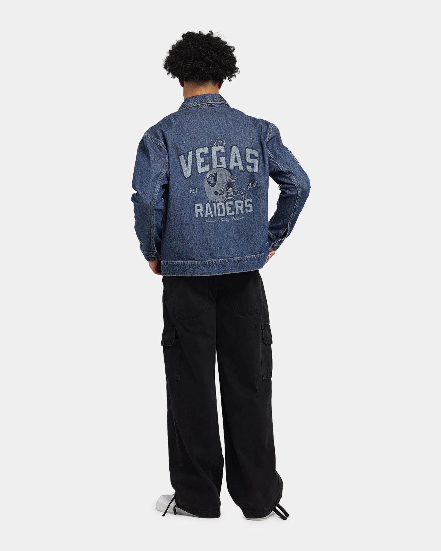 New Era Las Vegas Raiders NFL Denim Jacket Dark Blue Wrinkle-Resistant