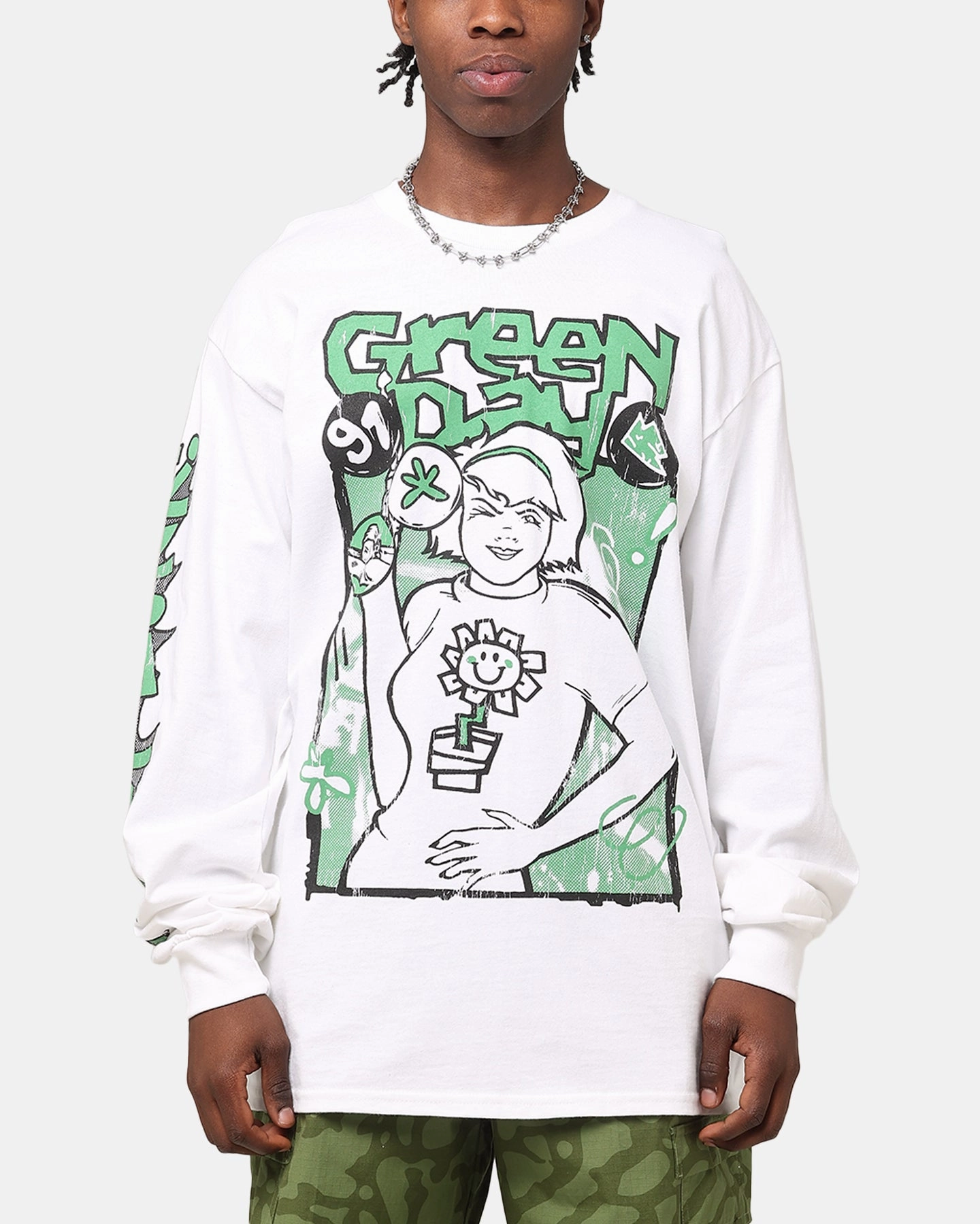 warm weather Quick-Dry Fabric Green Day Kerplunk Long Sleeve T-Shirt White