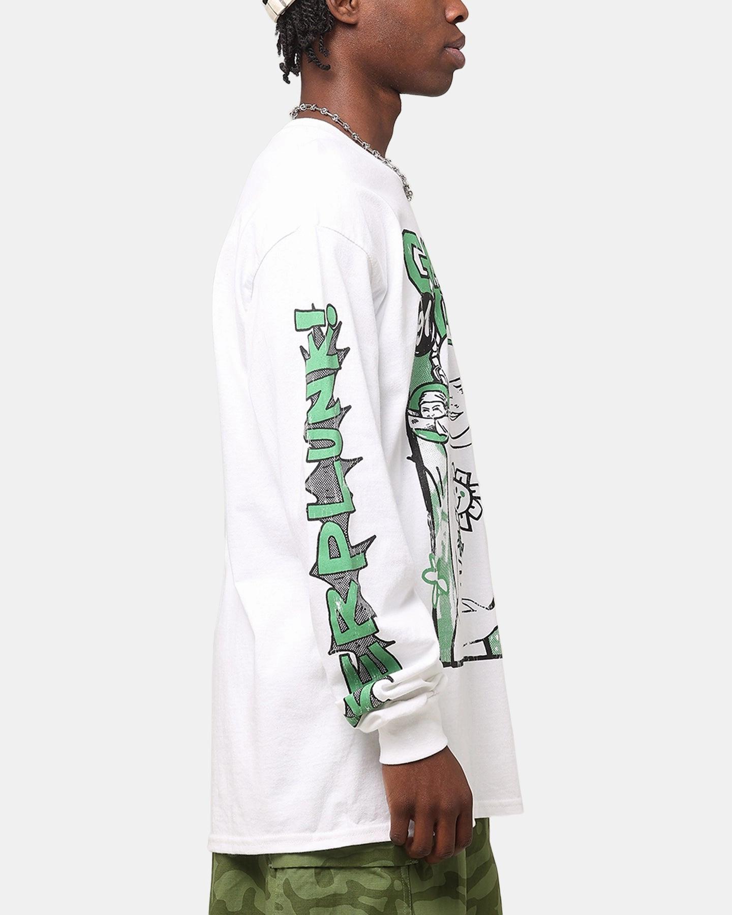 Temperature Control Fabric Light Trend Green Day Kerplunk Long Sleeve T-Shirt White