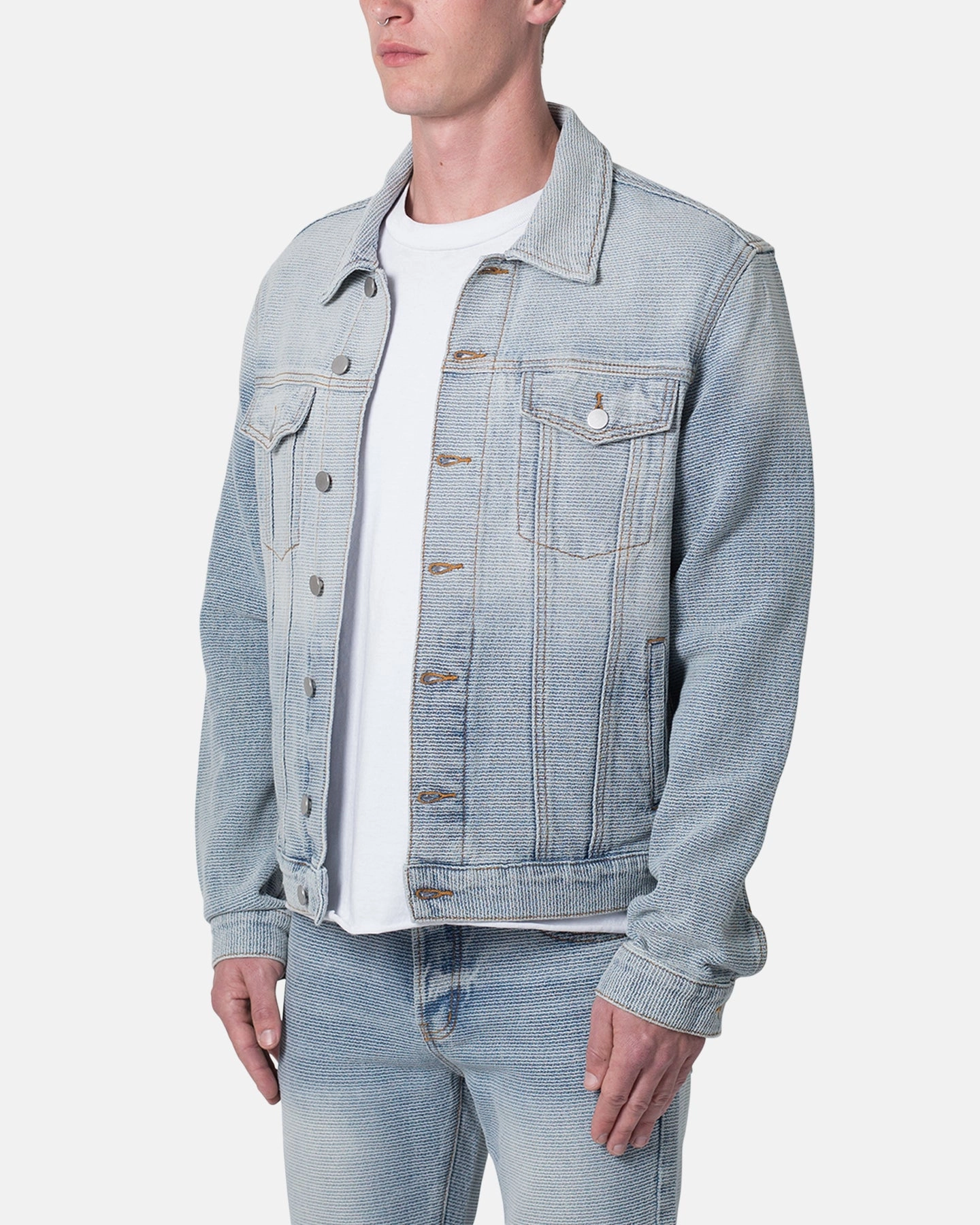 Antiperspirant Child MNML Western Crosshatch Trucker Denim Jacket Blue
