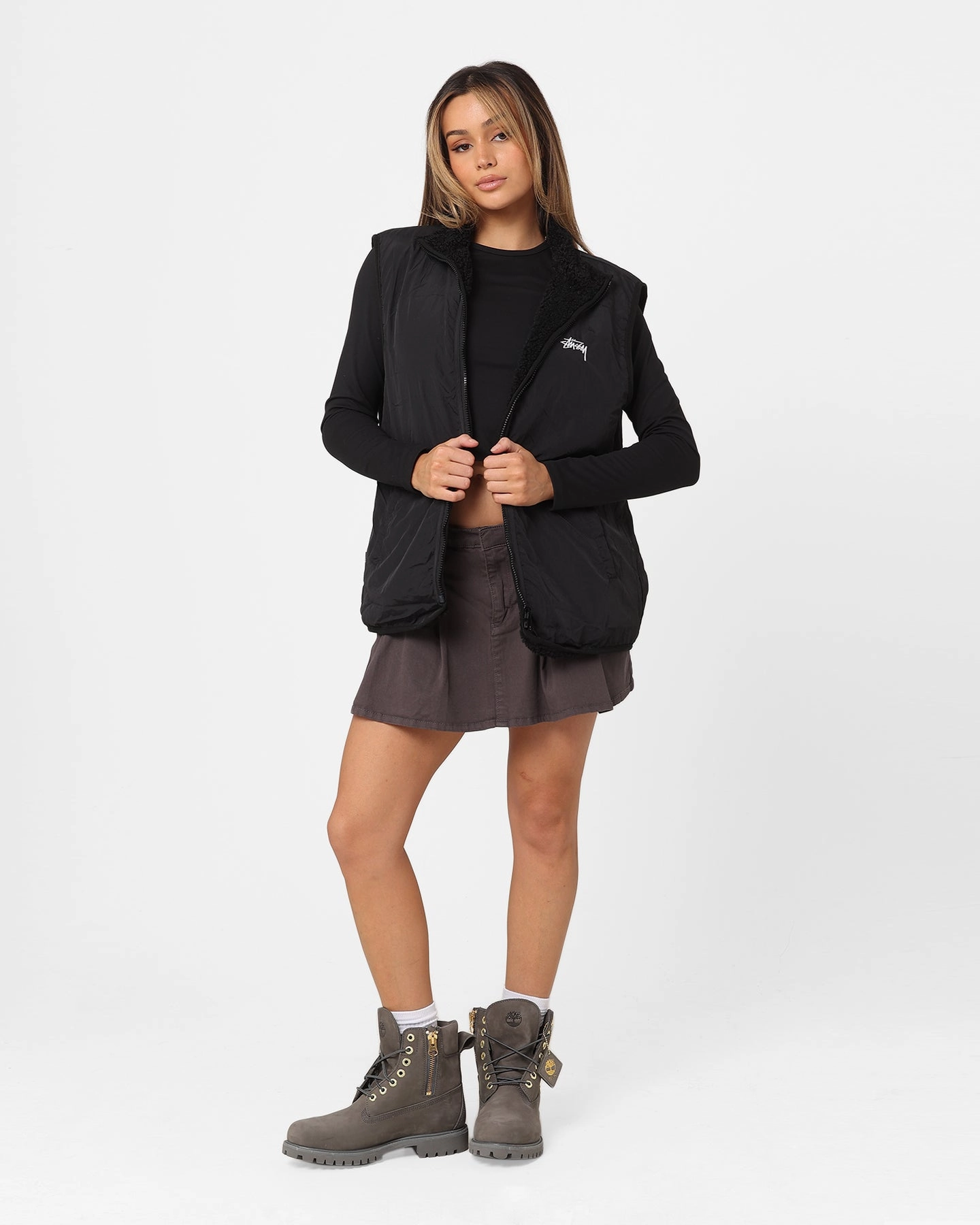 Stussy Reversible Stock Sherpa Jacket Black Urban