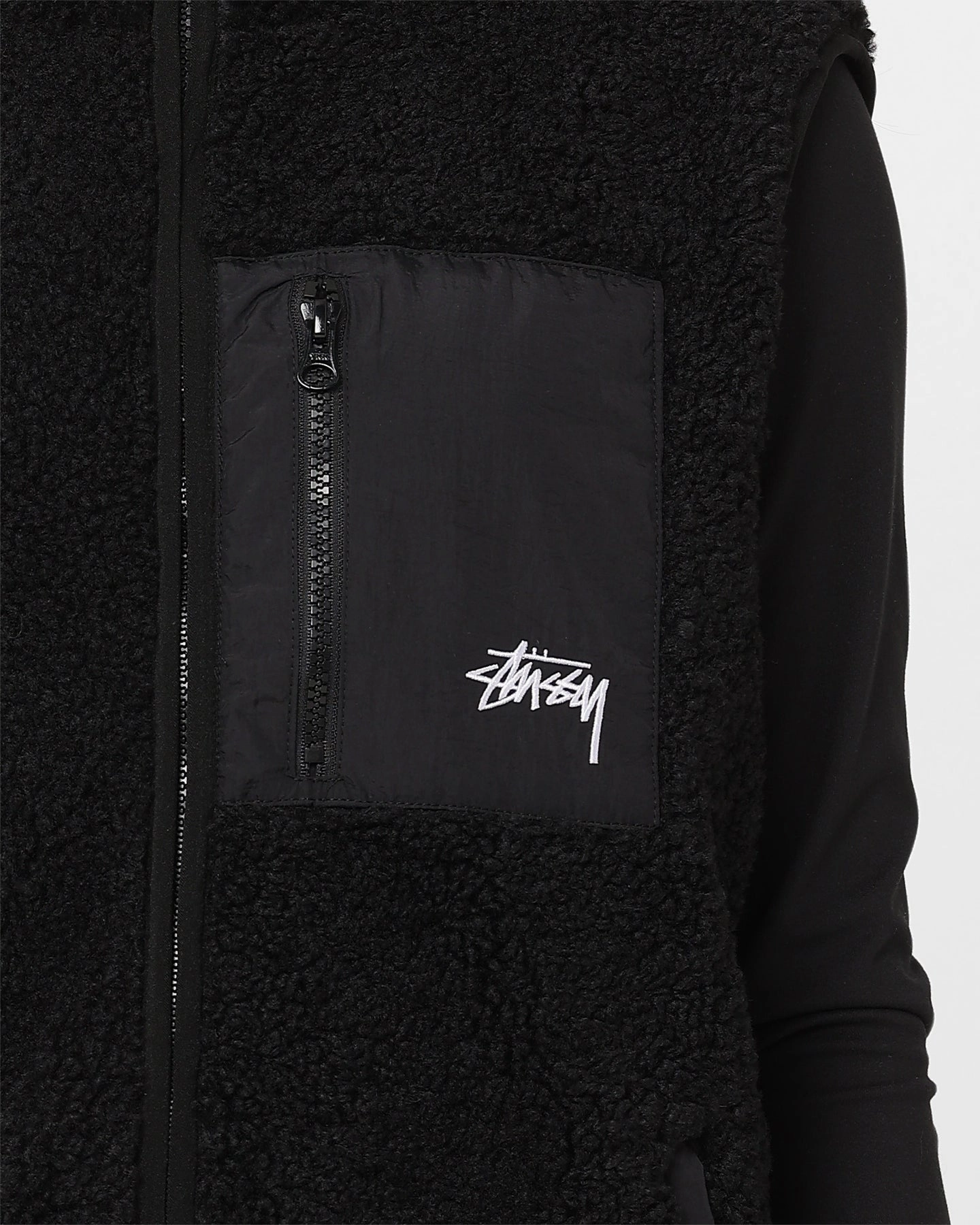 family trip mid-length Stussy Reversible Stock Sherpa Jacket Black
