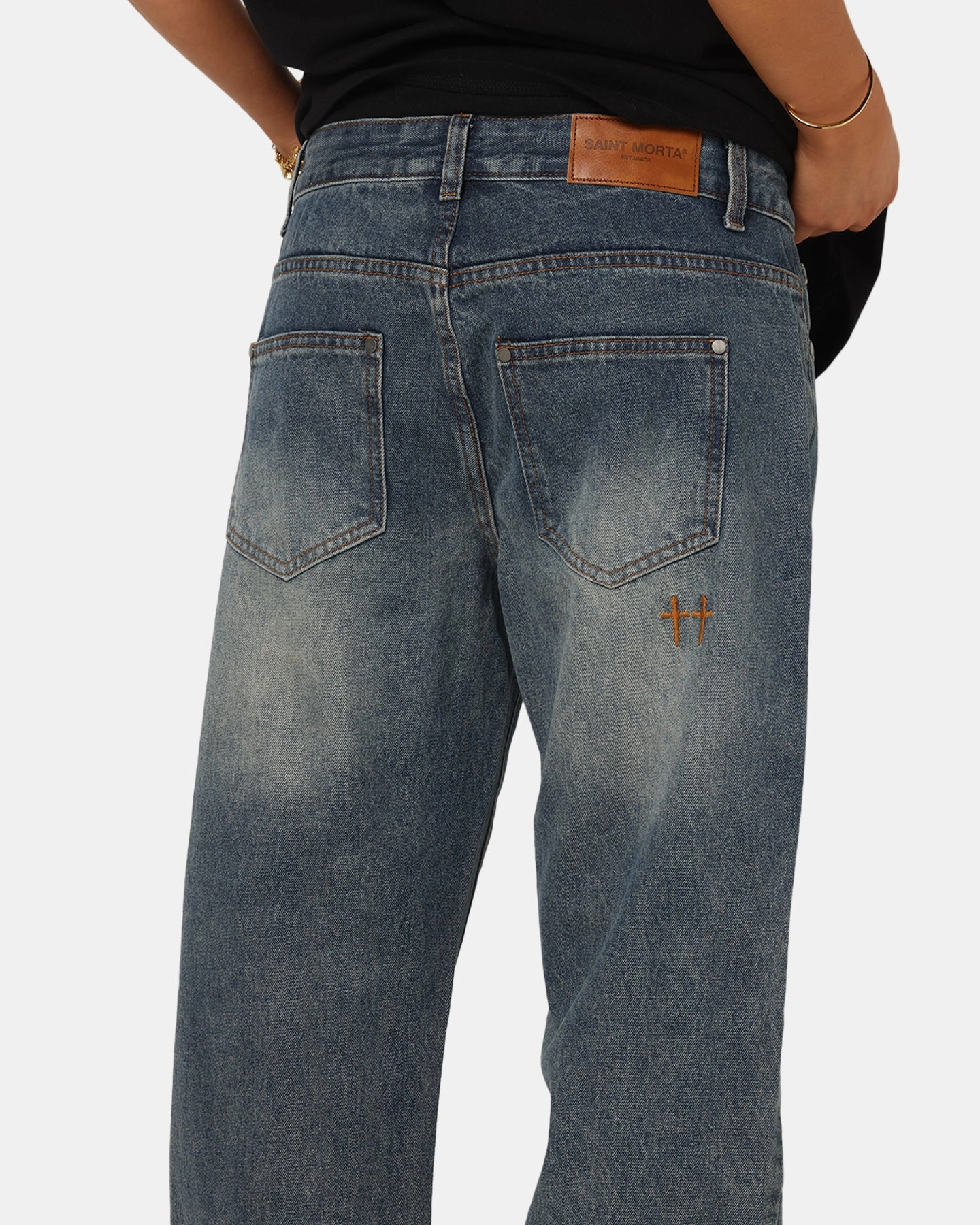 Customizable Hem Options Saint Morta Psykhe Jeans Dirty Denim