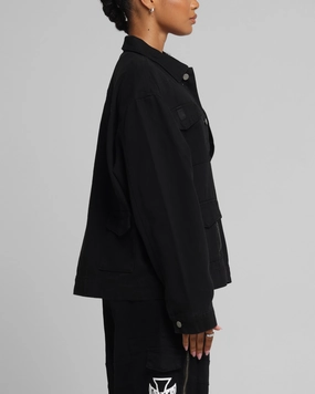 Loiter Combat Utility Jacket Washed Black Sport Comfort