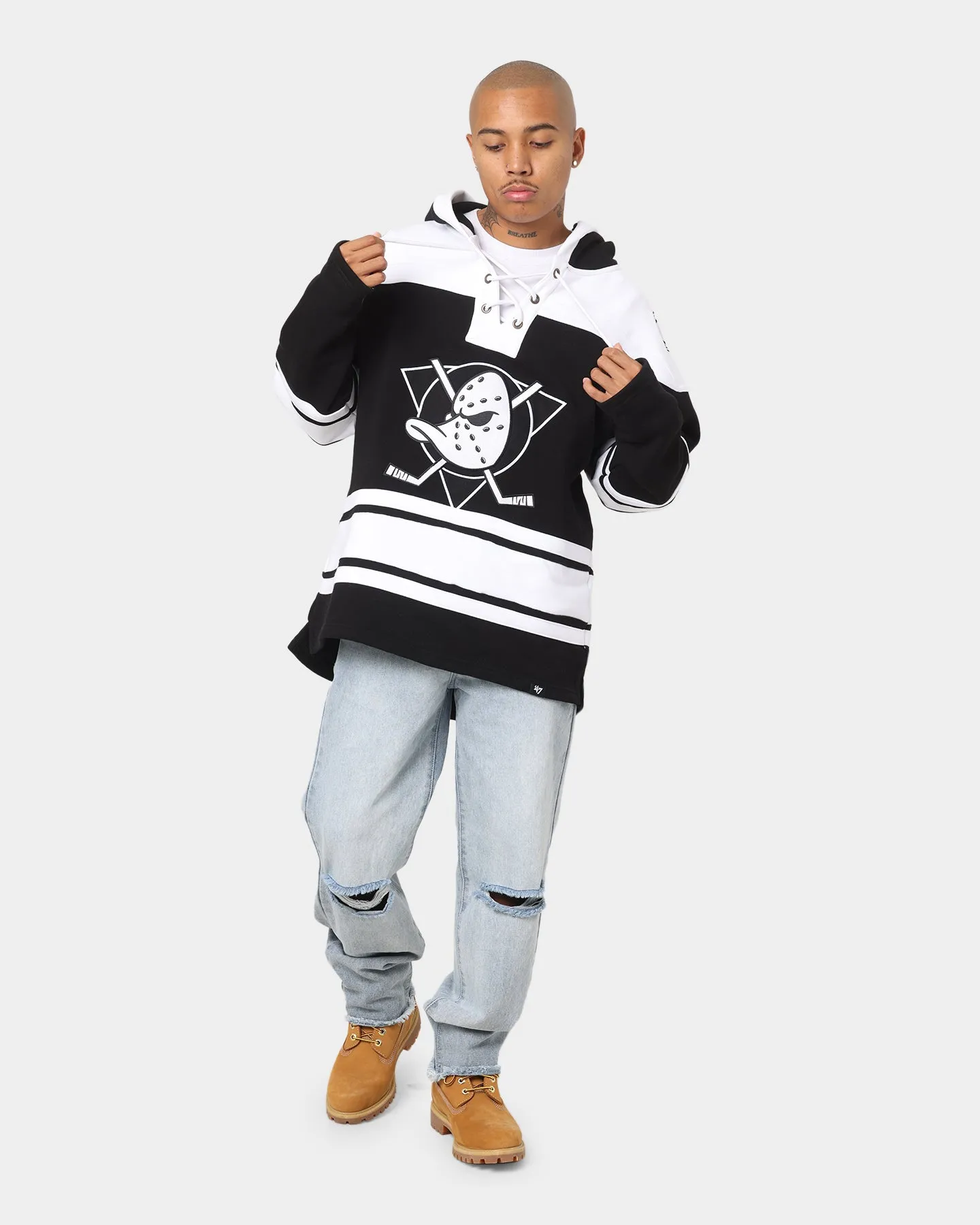 Neutral 47 Brand Anaheim Ducks NHL Superior '47 Lacer Hoodie Jet Black