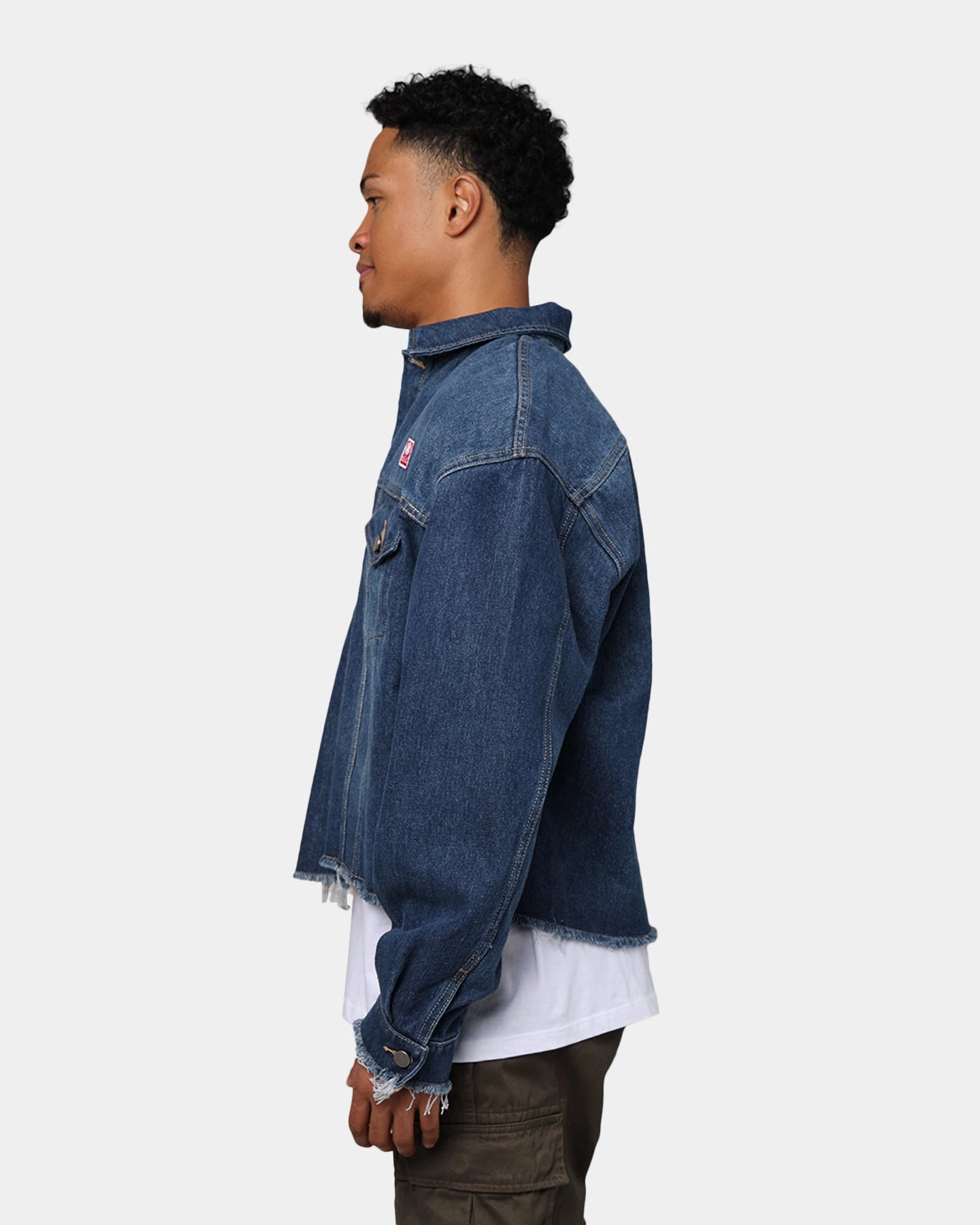 Magnetic Closures 404 Cropped Denim Jacket Indigo