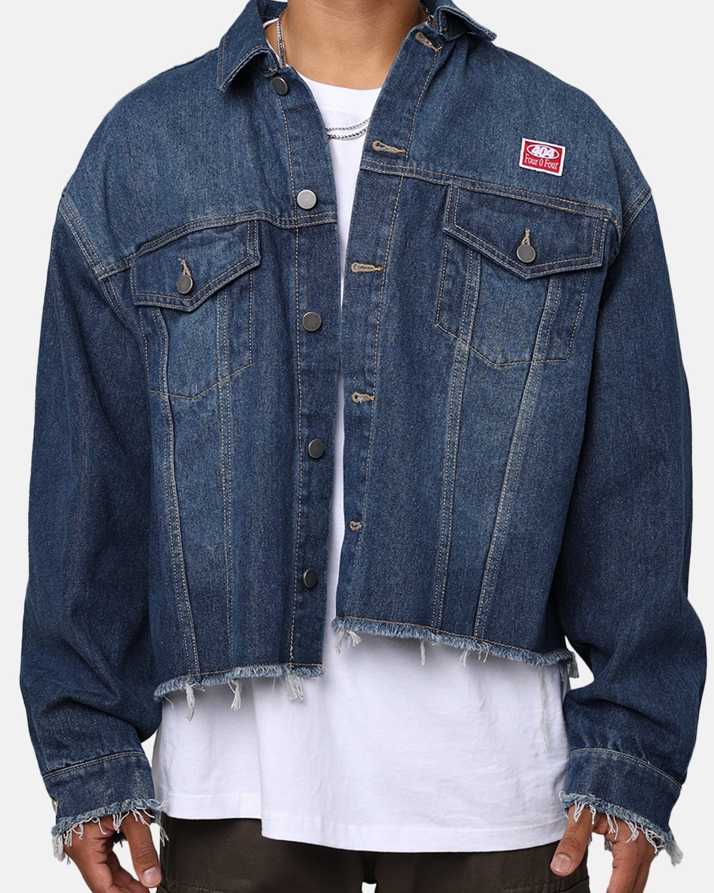 WrinkleResistant 404 Cropped Denim Jacket Indigo